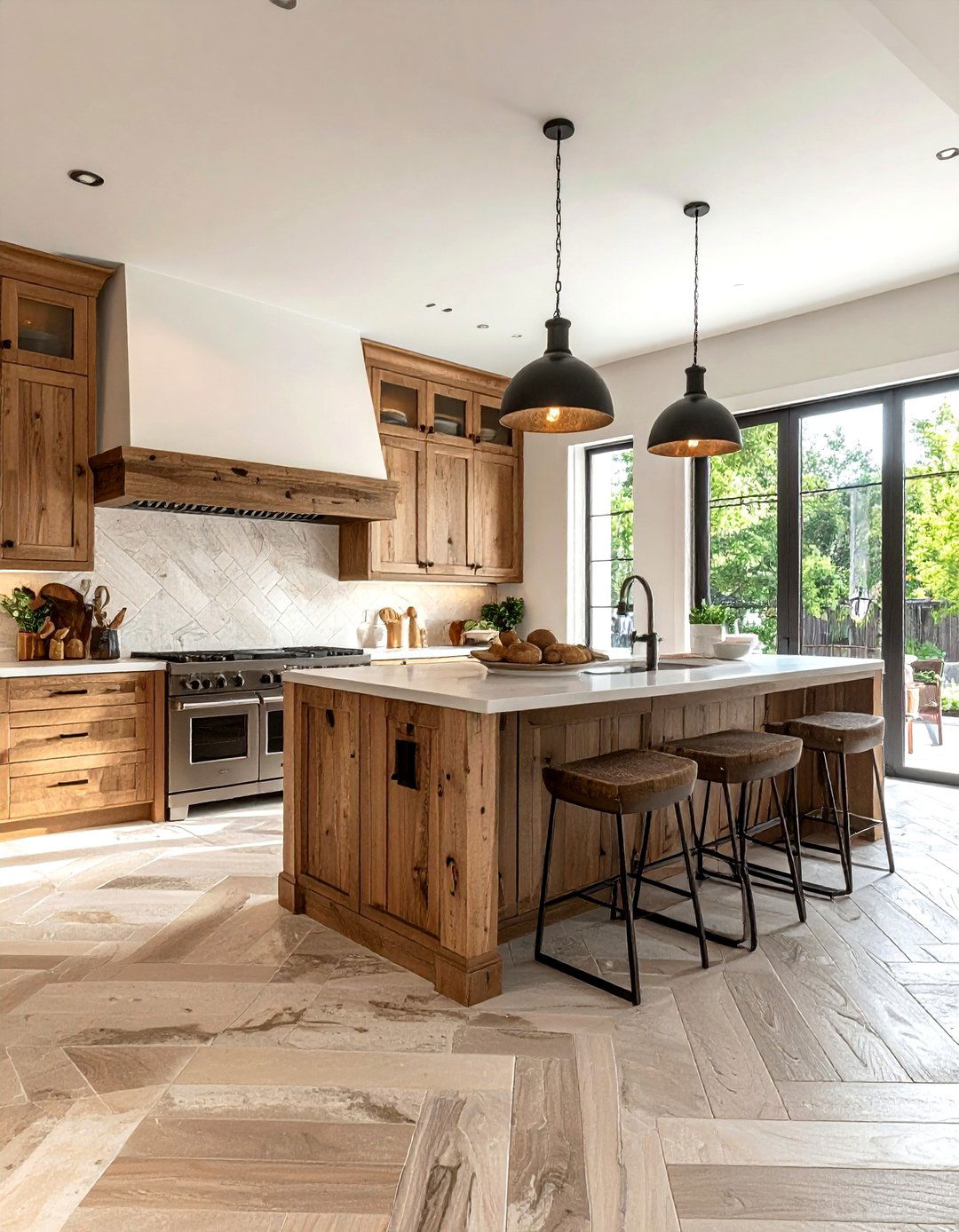 Natural Stone Flooring - 30 high-end kitchen ideas