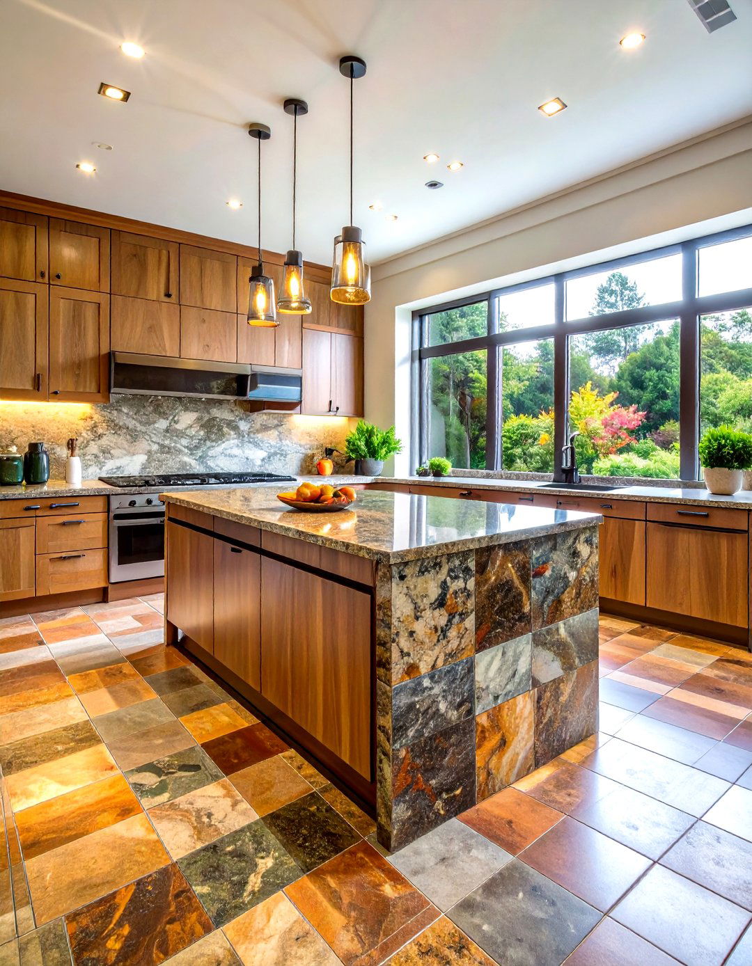 Natural Stone Kitchen Tile - 30 tile floor kitchen ideas