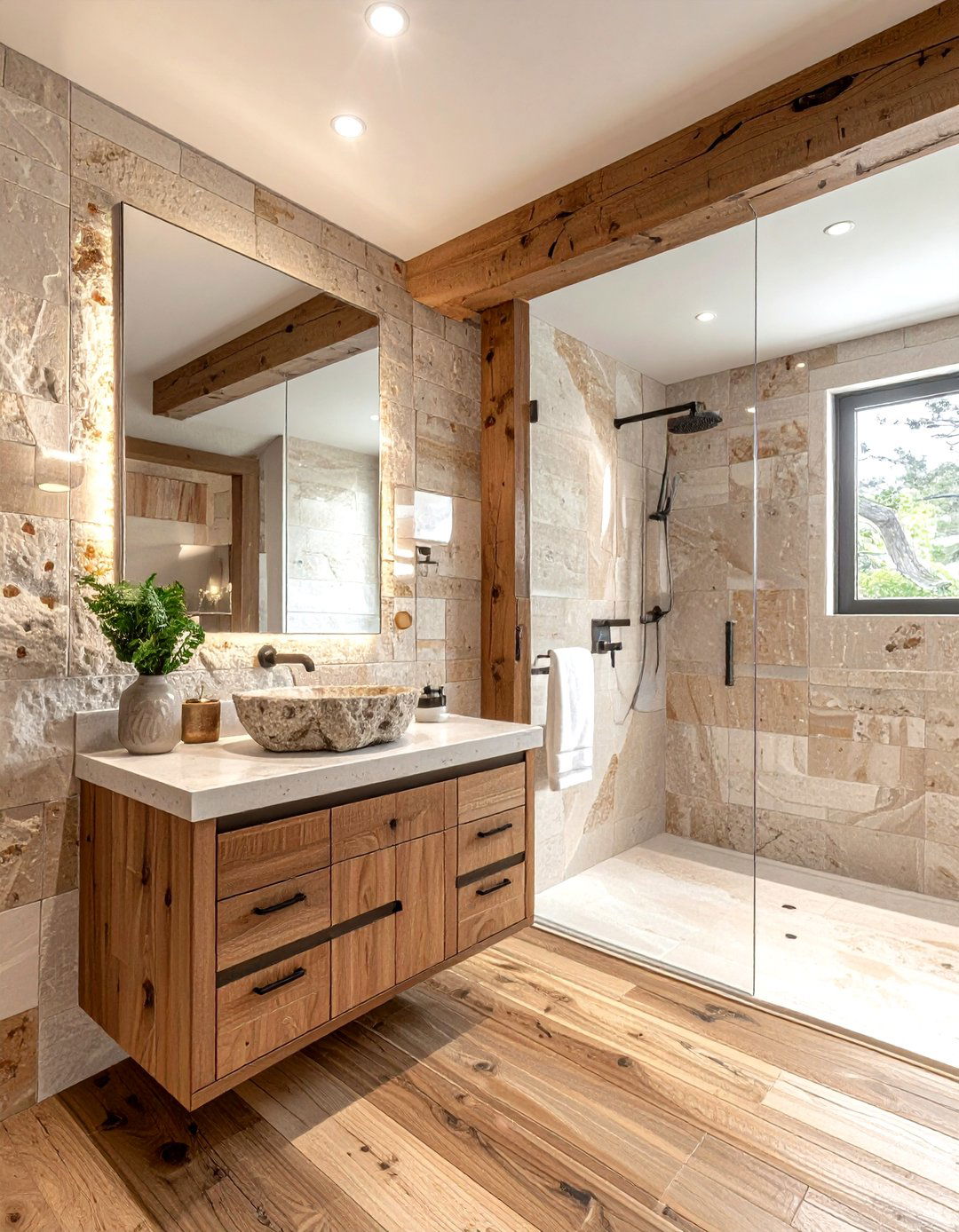 Natural Stone Teak Bathroom - 30 teak bathroom ideas