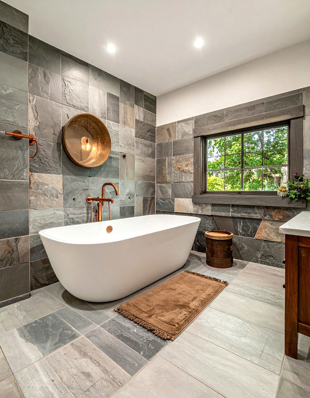 Natural Stone Tile - 30 bathtub tile ideas