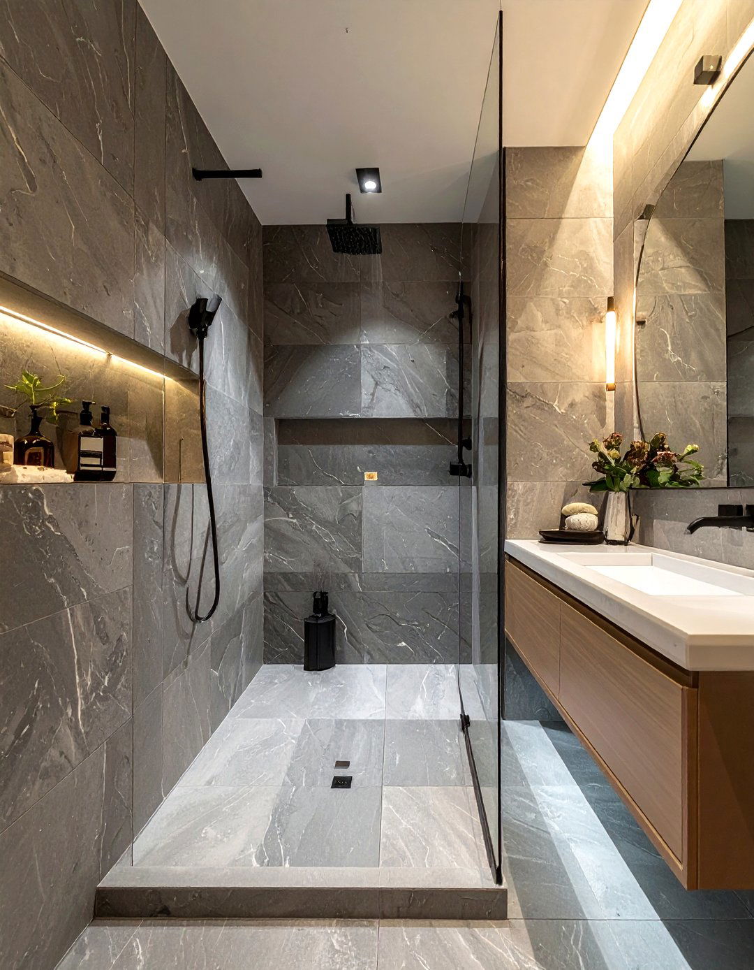 Natural Stone Tile - 30 cozy bathroom ideas