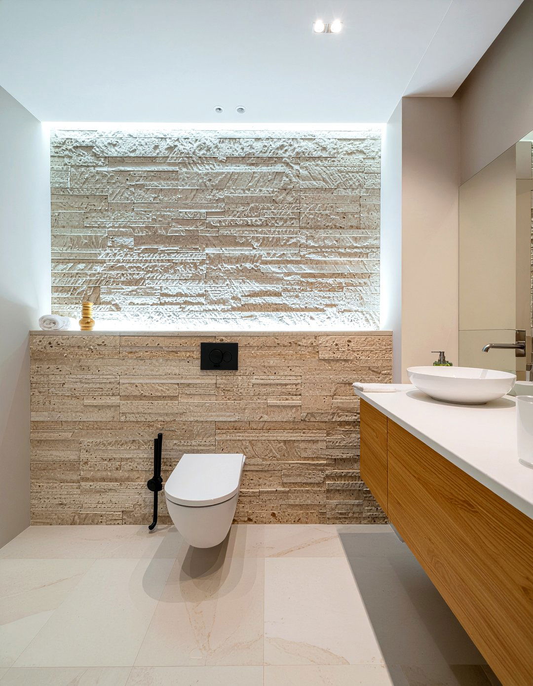 Natural Stone Wall Tile - 30 bathroom major renovation ideas