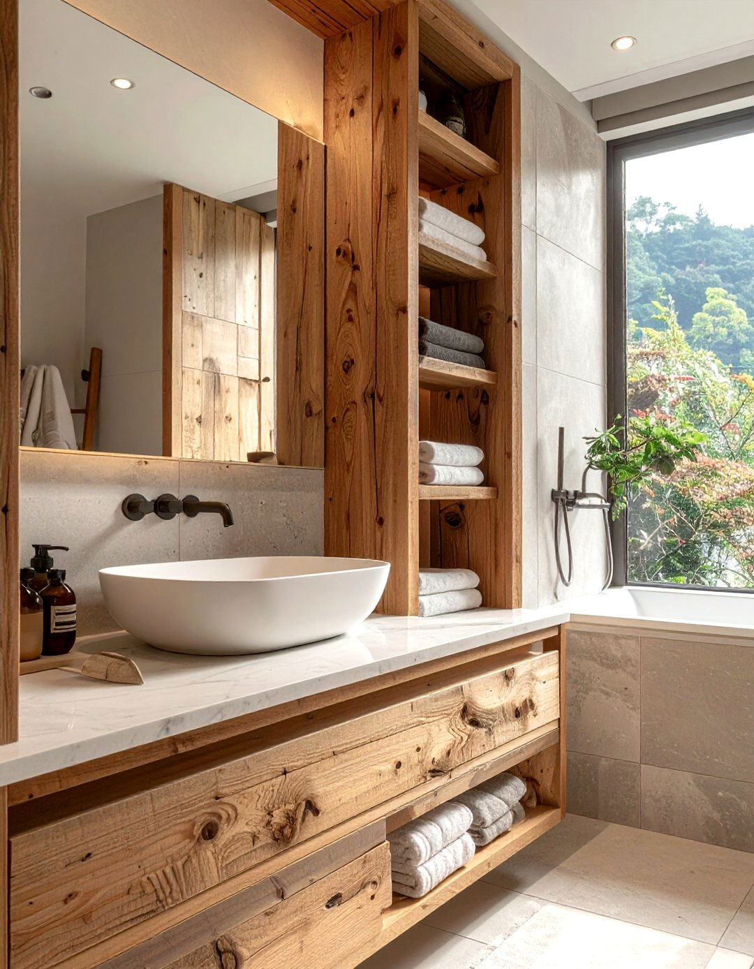 Natural Wood Bathroom - 30 chic bathroom ideas