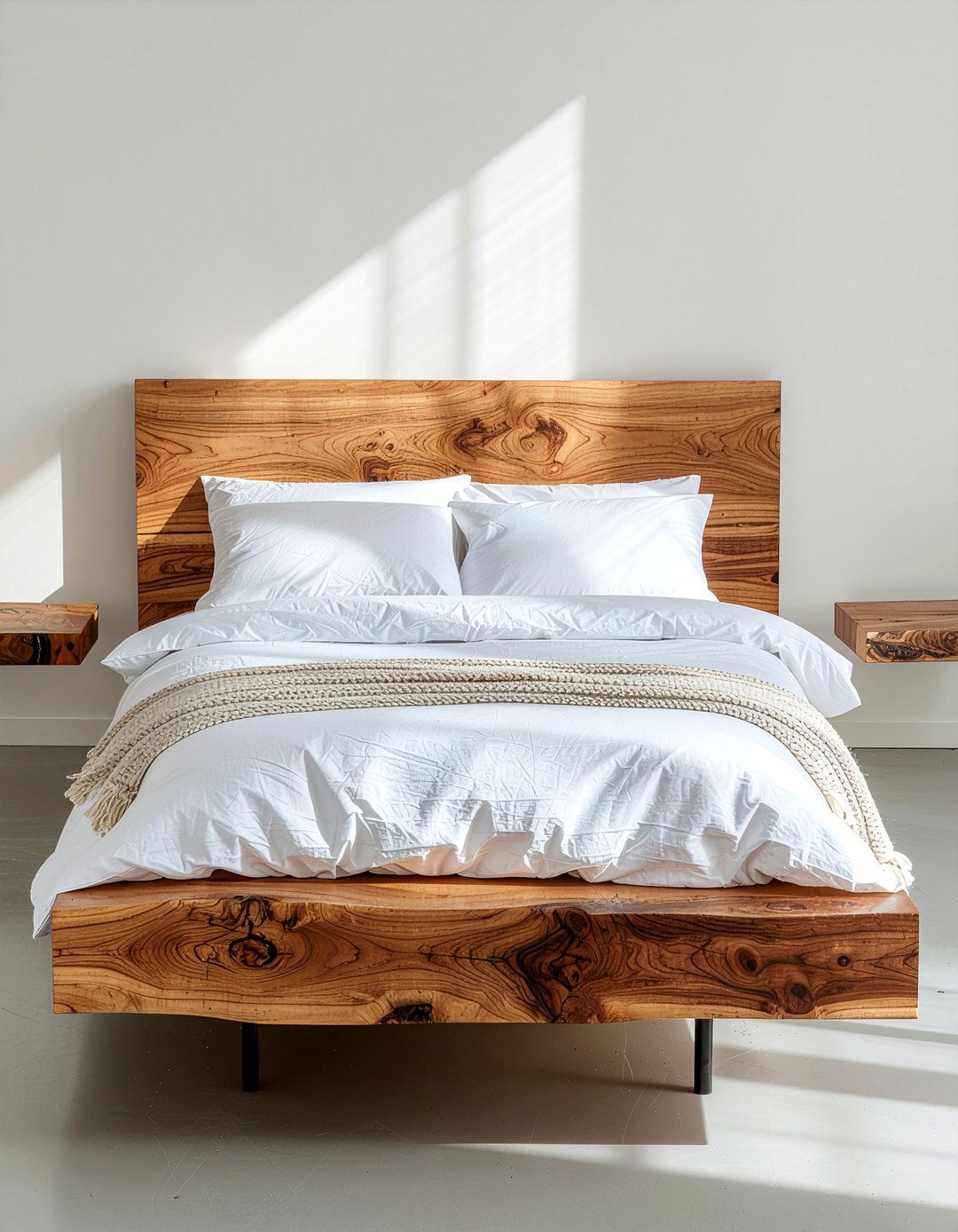 Natural Wood Bed Frame - 30 nature themed bedroom ideas