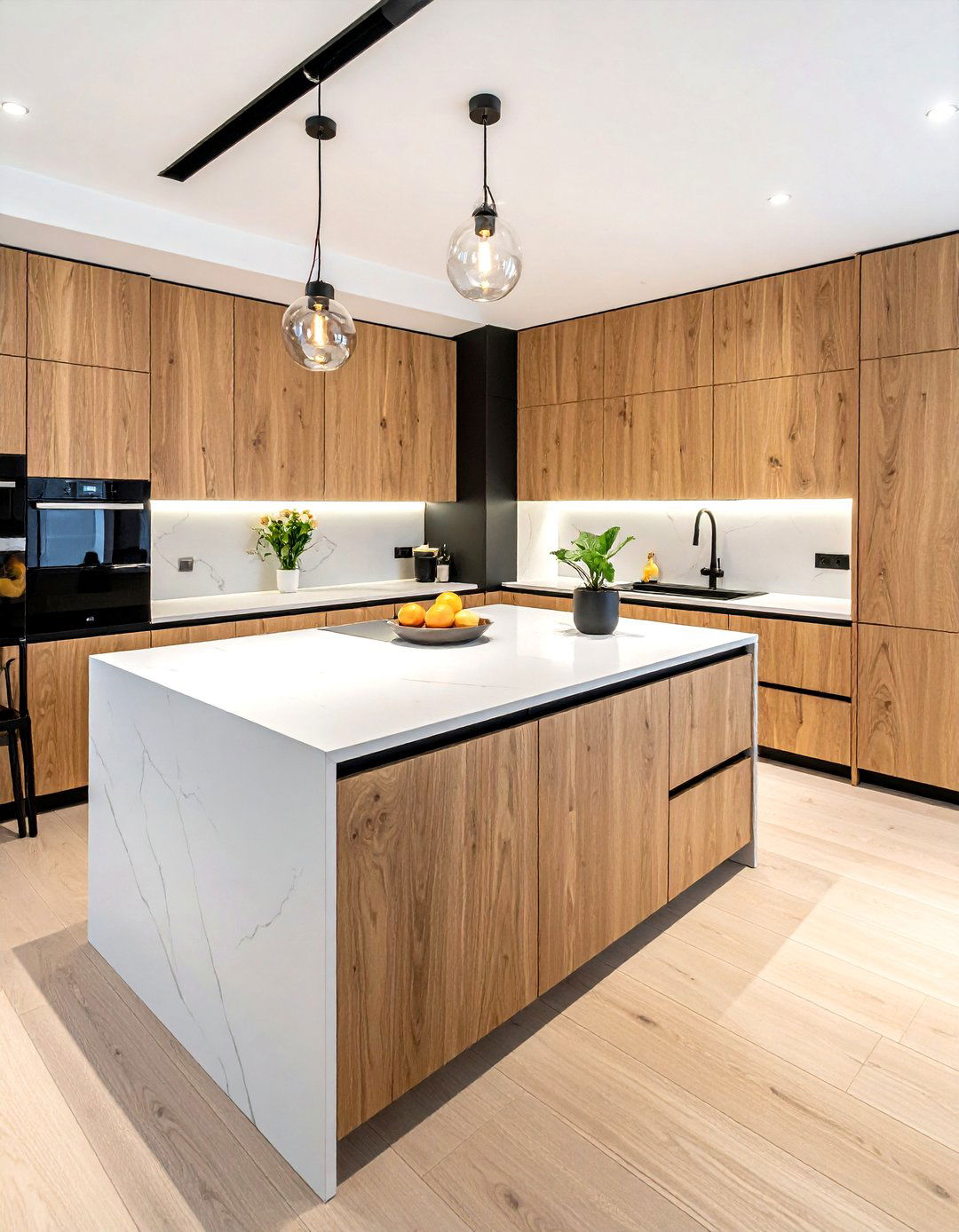 Natural Wood Cabinets - 30 warm modern kitchen ideas