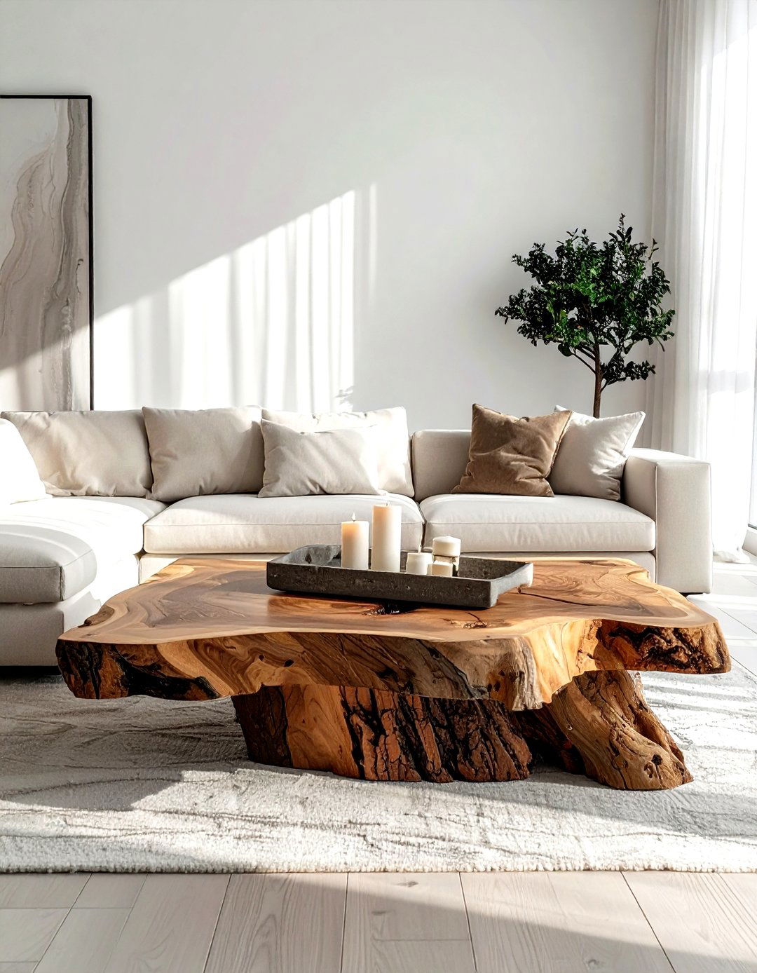 Natural Wood Coffee Table - 30 desert decor ideas