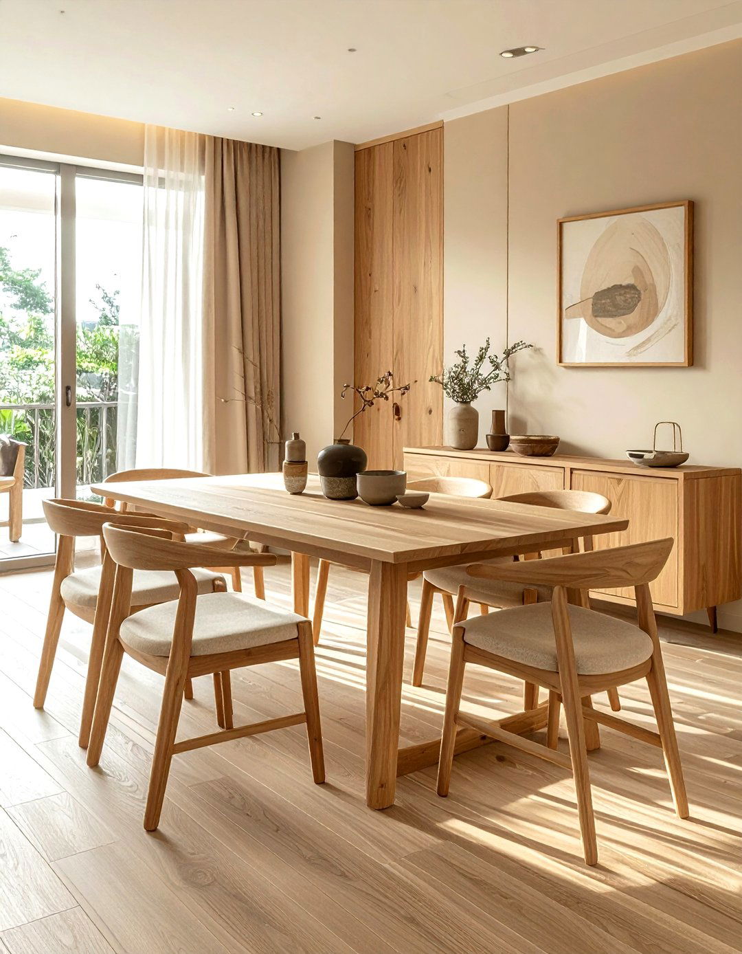 Natural Wood Dining Set - 30 Korean dining room ideas