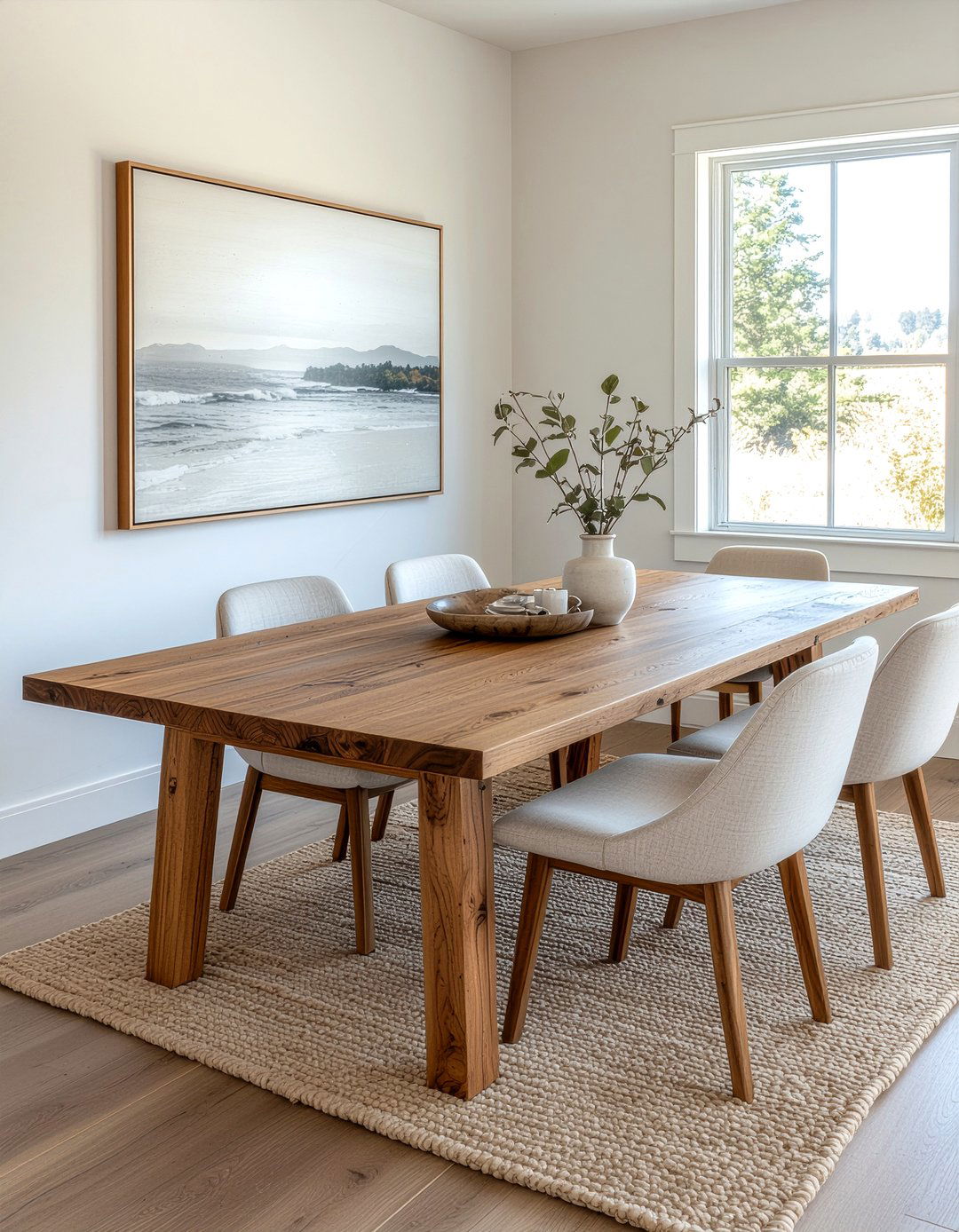 Natural Wood Dining Table - 30 dining room timeless element ideas