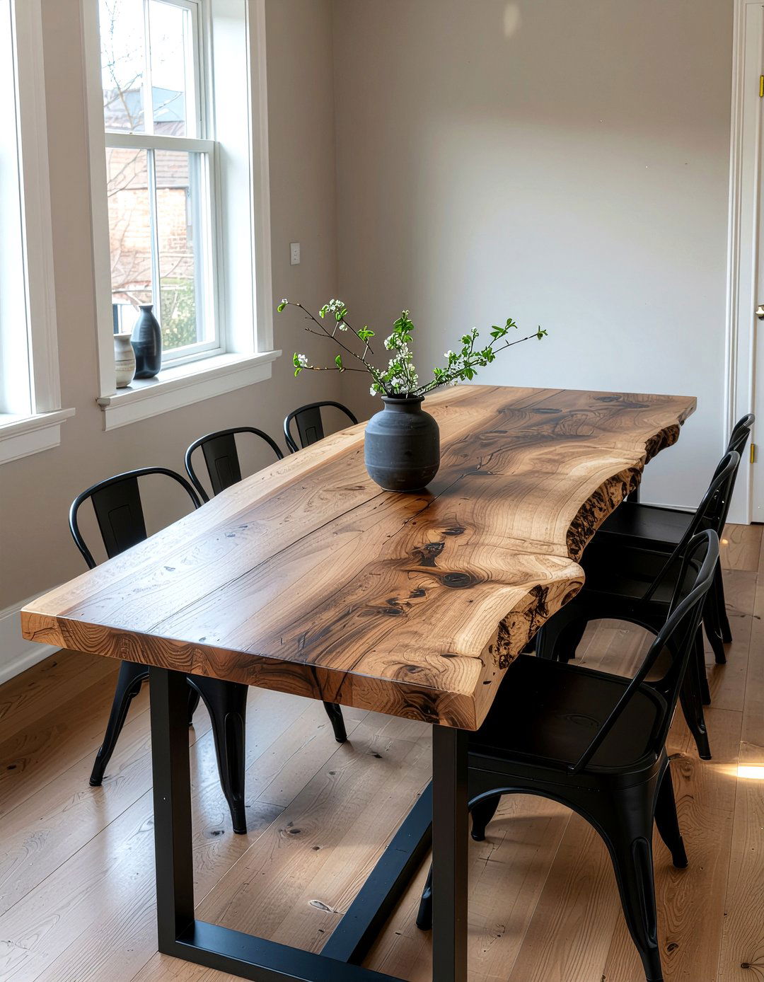 Natural Wood Dining Table - 30 dining room visual interest ideas