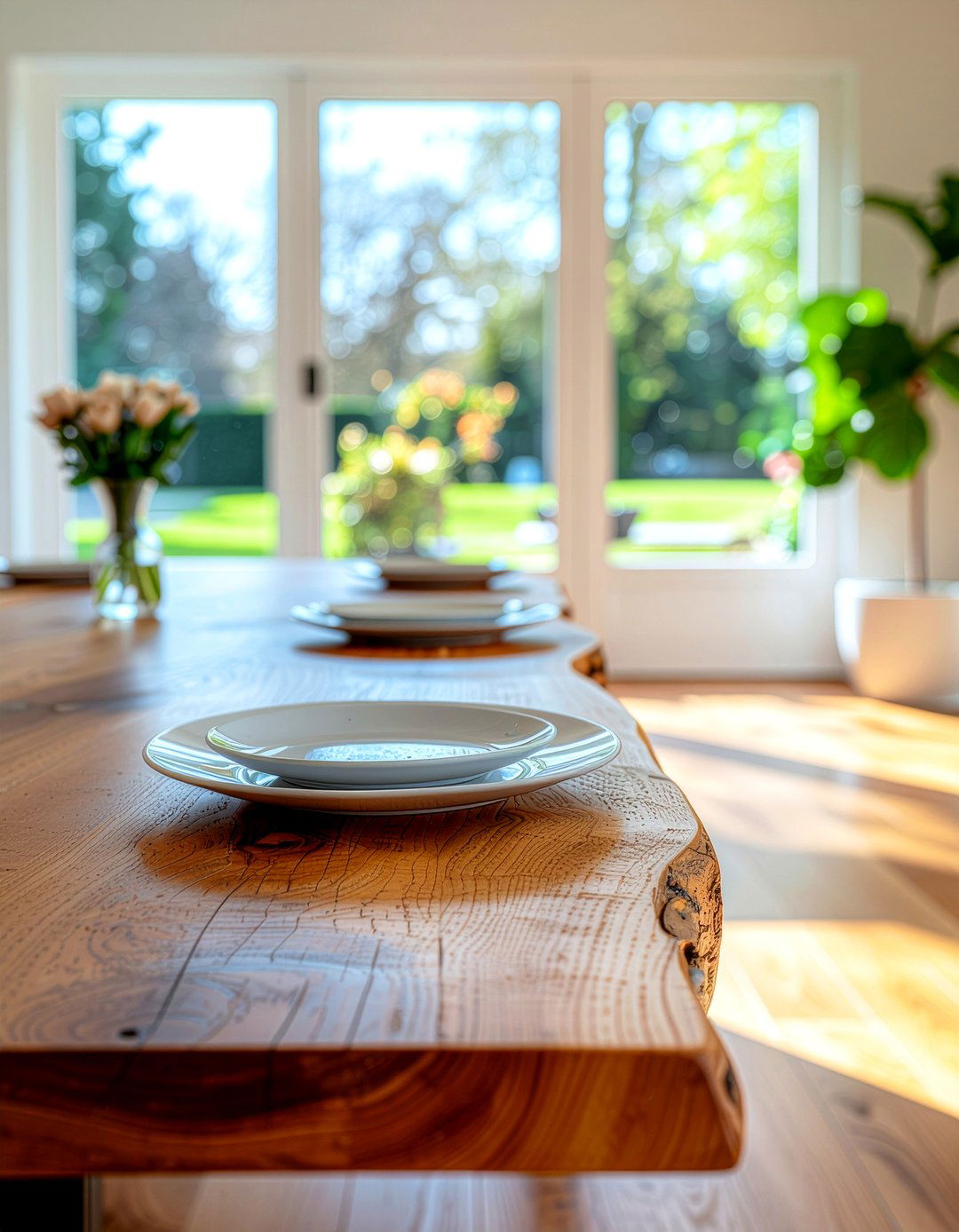 Natural Wood Dining Table - 30 earthy dining room ideas
