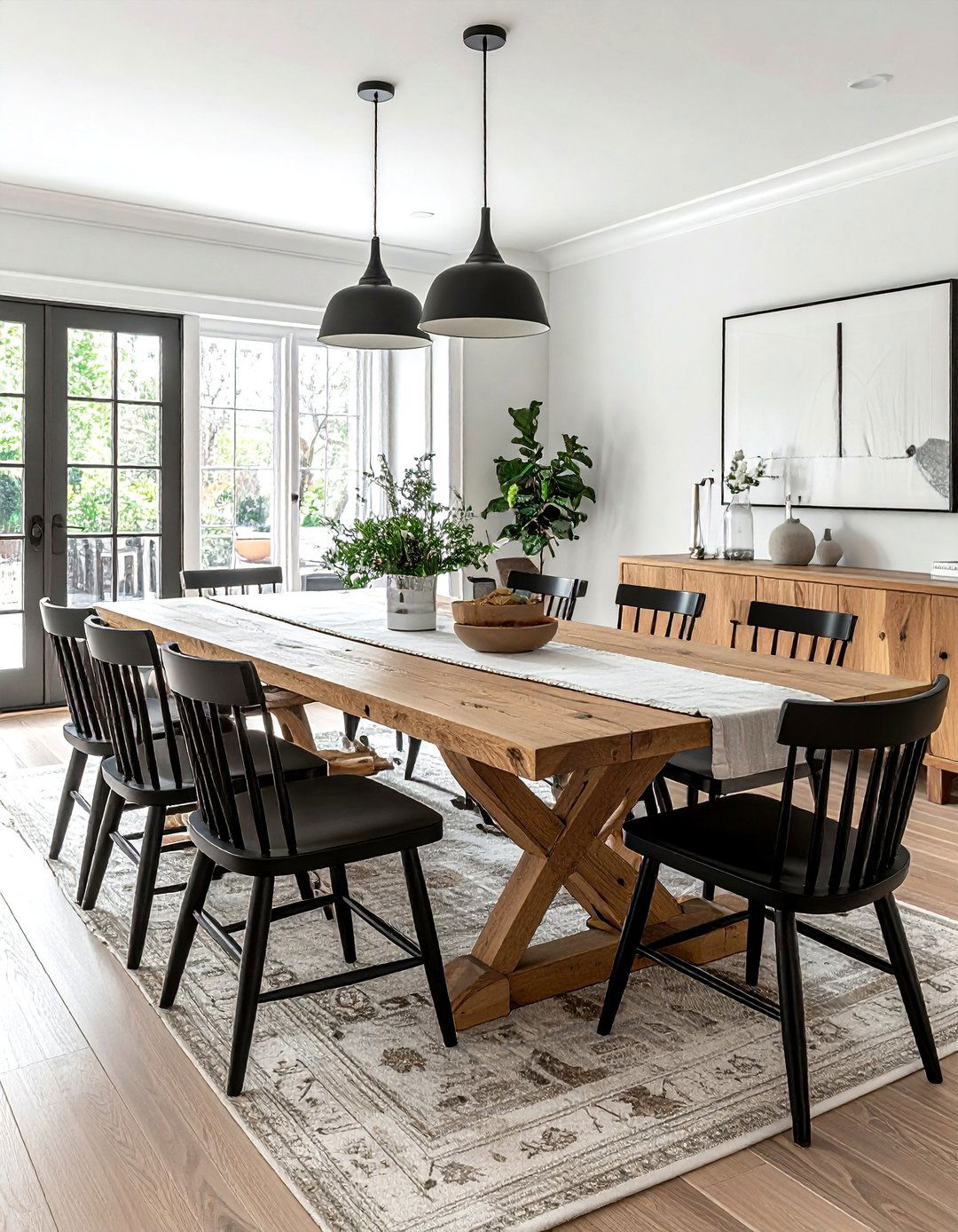 Natural Wood Dining Table - 30 modern traditional decor ideas