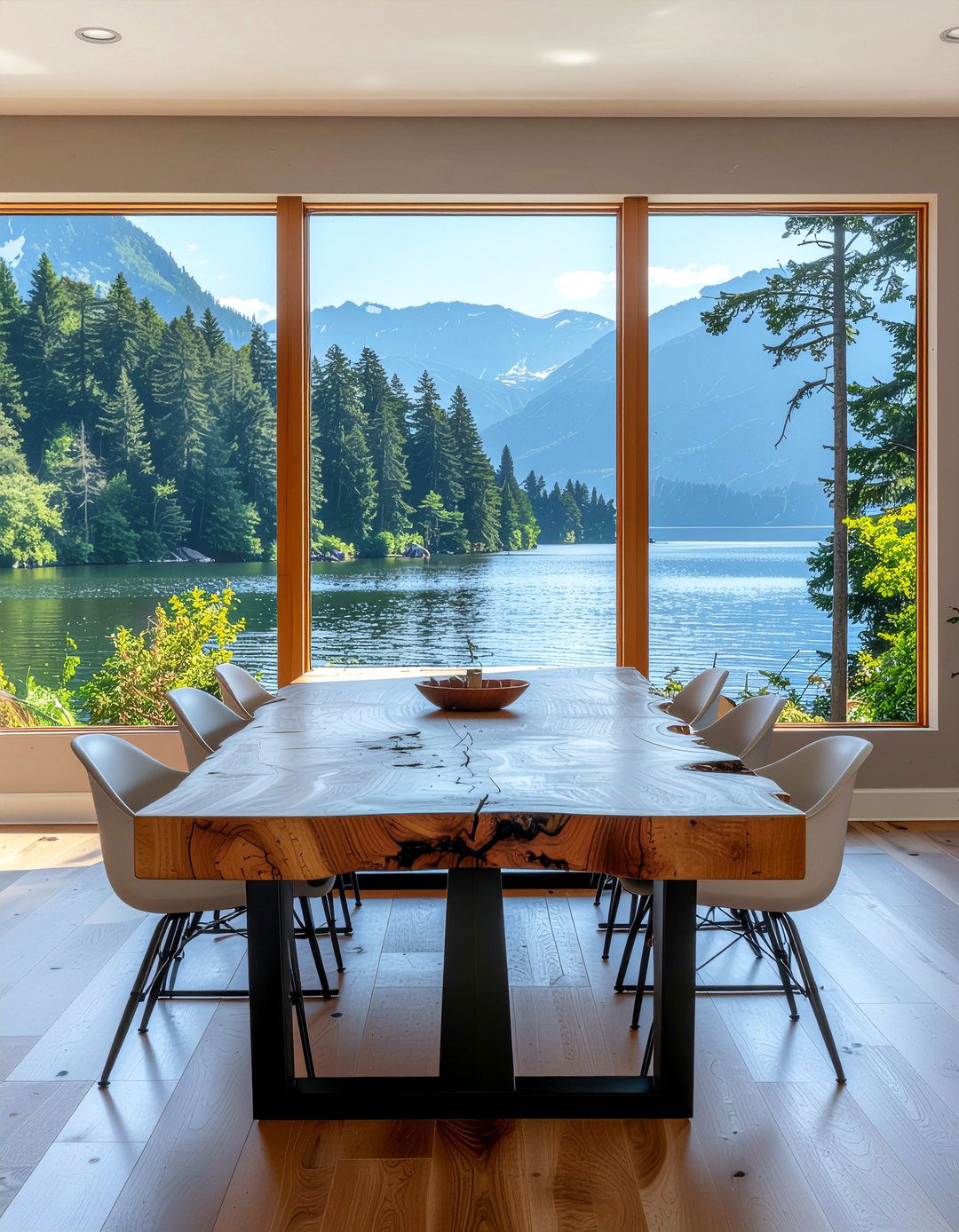Natural Wood Dining Table Lakefront - 30 lakeside dining room ideas