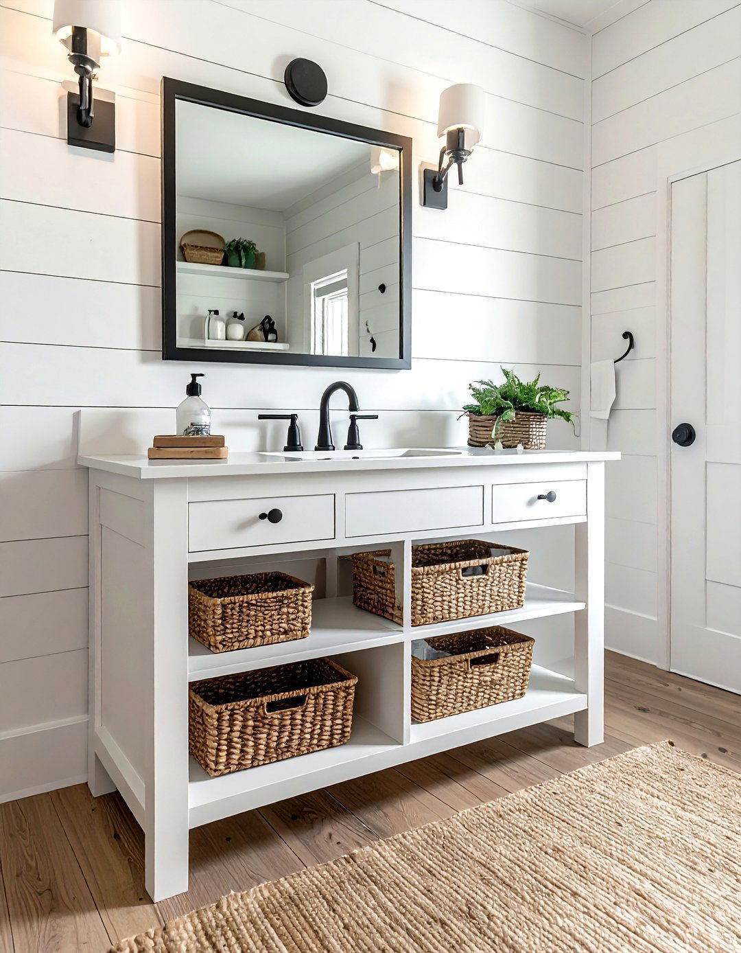 Natural Wood Double Vanity - 30 double vanity ideas
