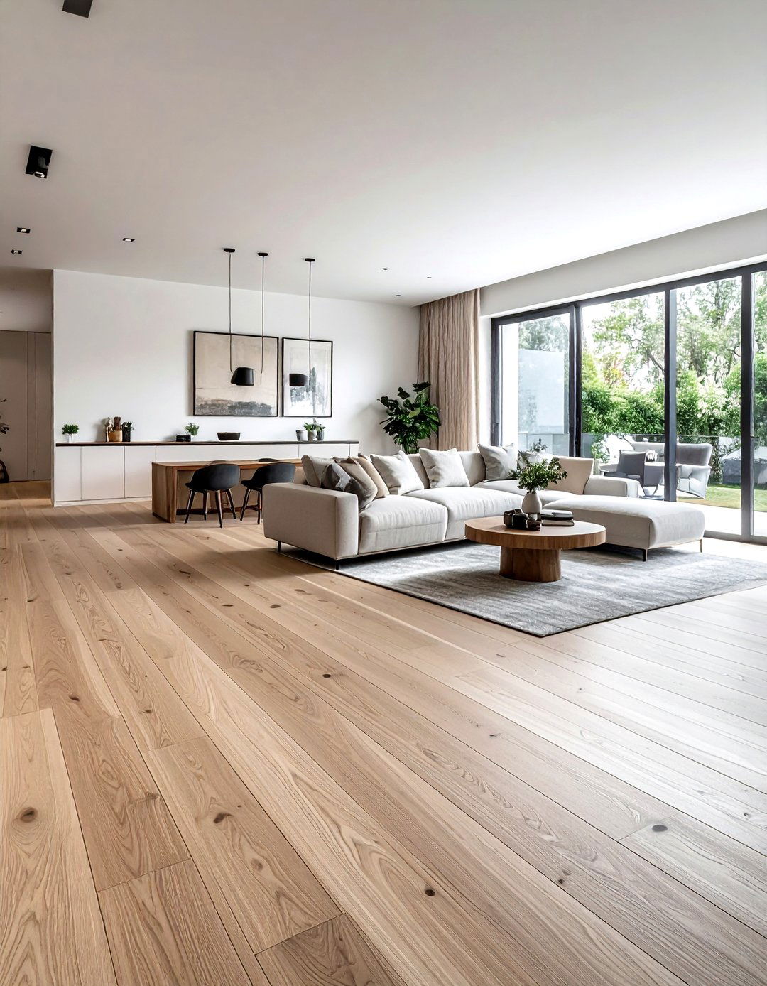 Natural Wood Flooring - 30 minimalist home decor ideas