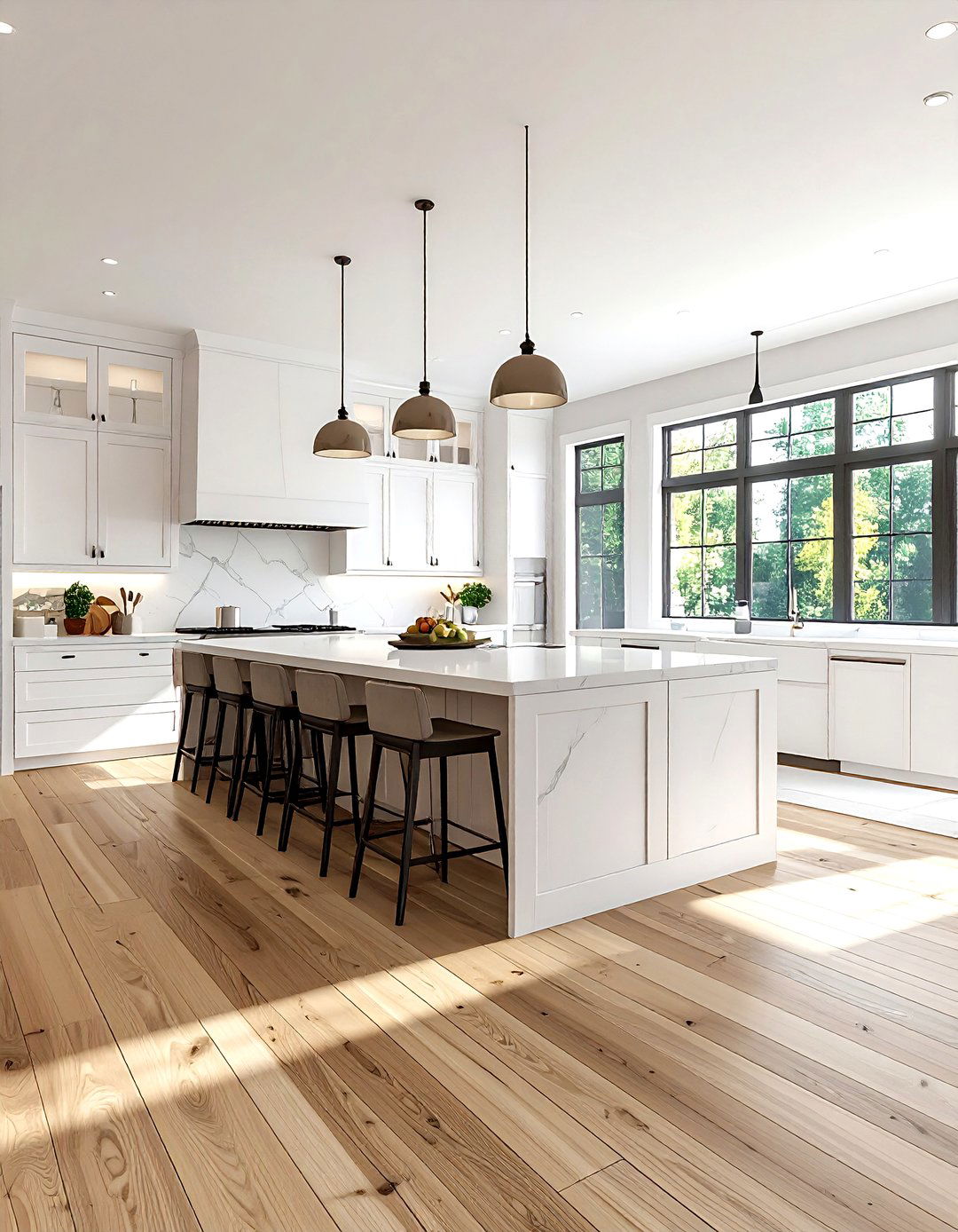 Natural Wood Flooring - 30 farmhouse kitchen ideas