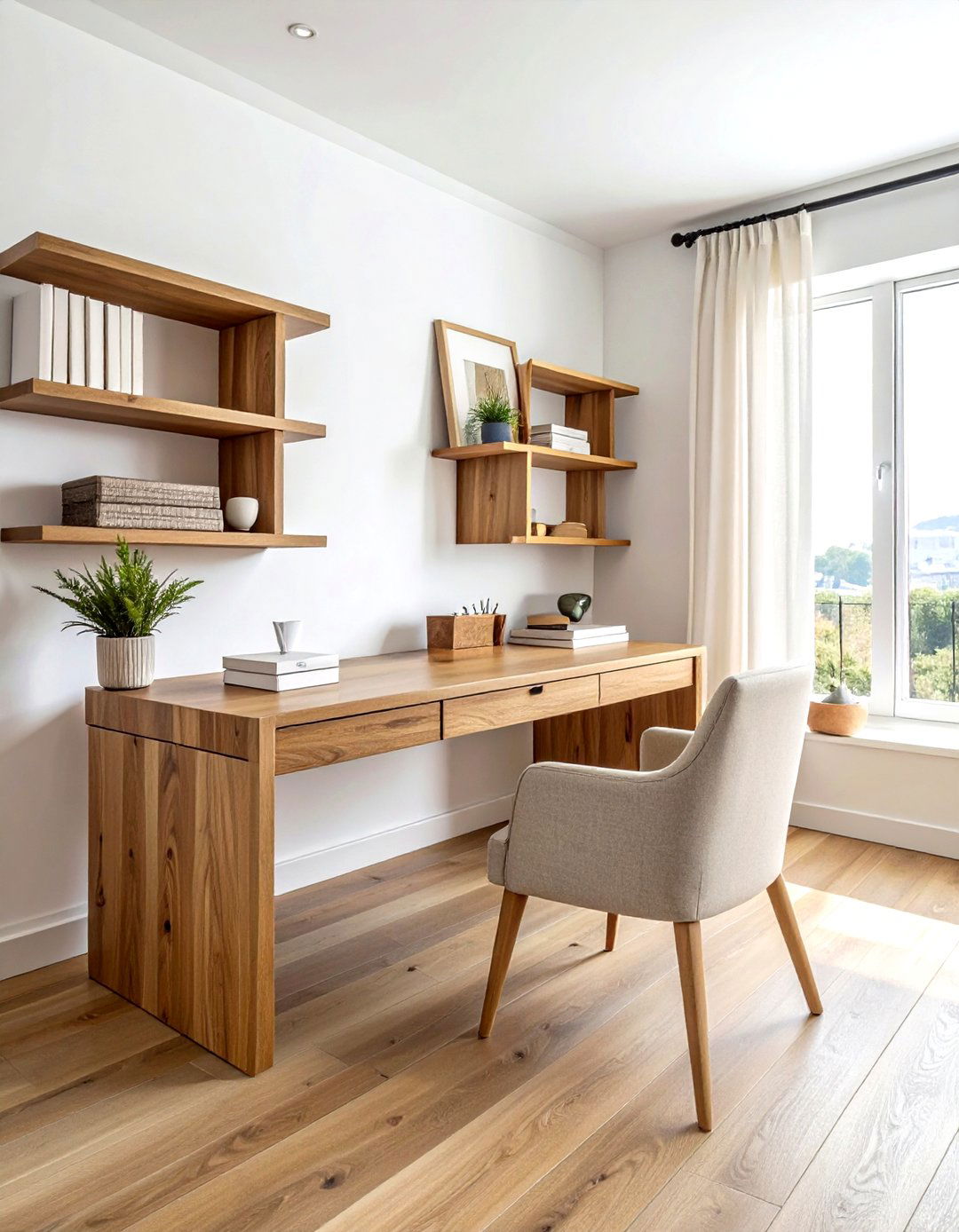 Natural Wood Furniture - 30 cozy office ideas