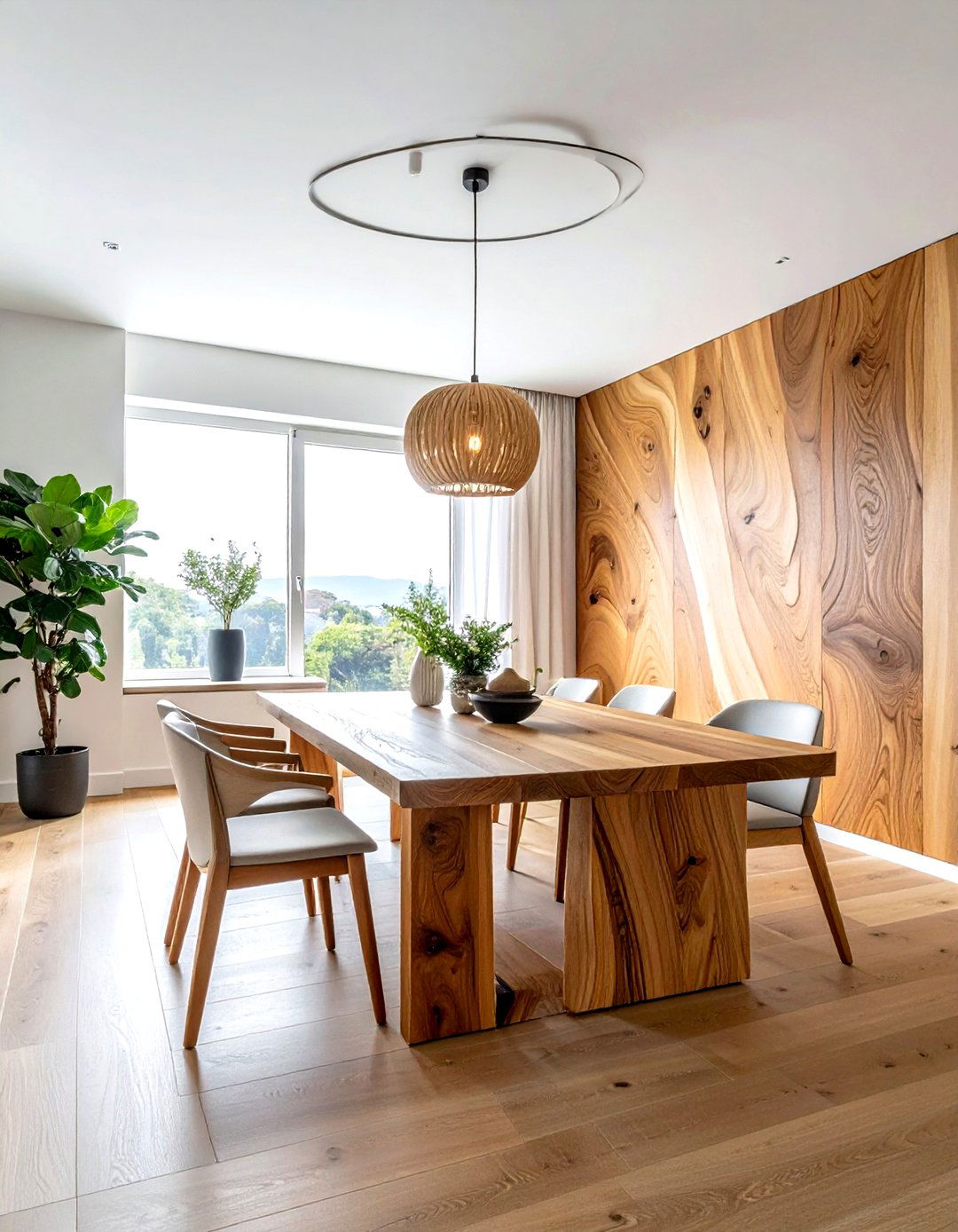 Natural Wood Grain Texture - 30 wood accent dining room ideas