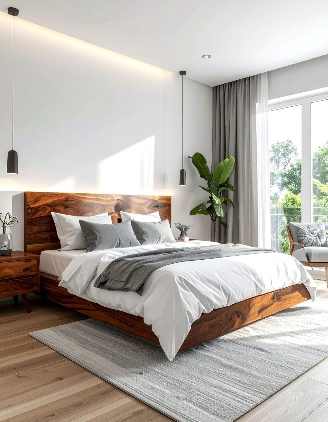 Natural Wood Headboard - 30 natural wood decor ideas