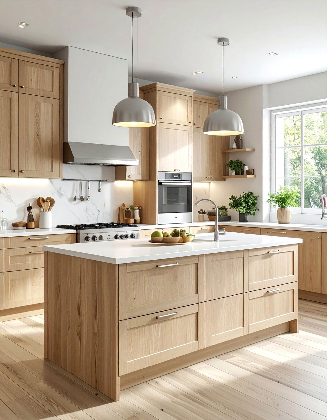 Natural Wood Kitchen Satin Nickel - 30 nickel accent kitchen ideas