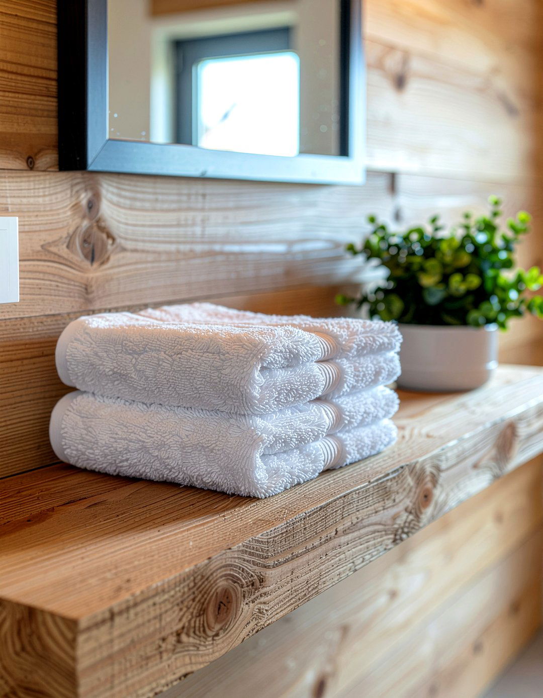 Natural Wood Shelving - 30 bathroom decor ideas