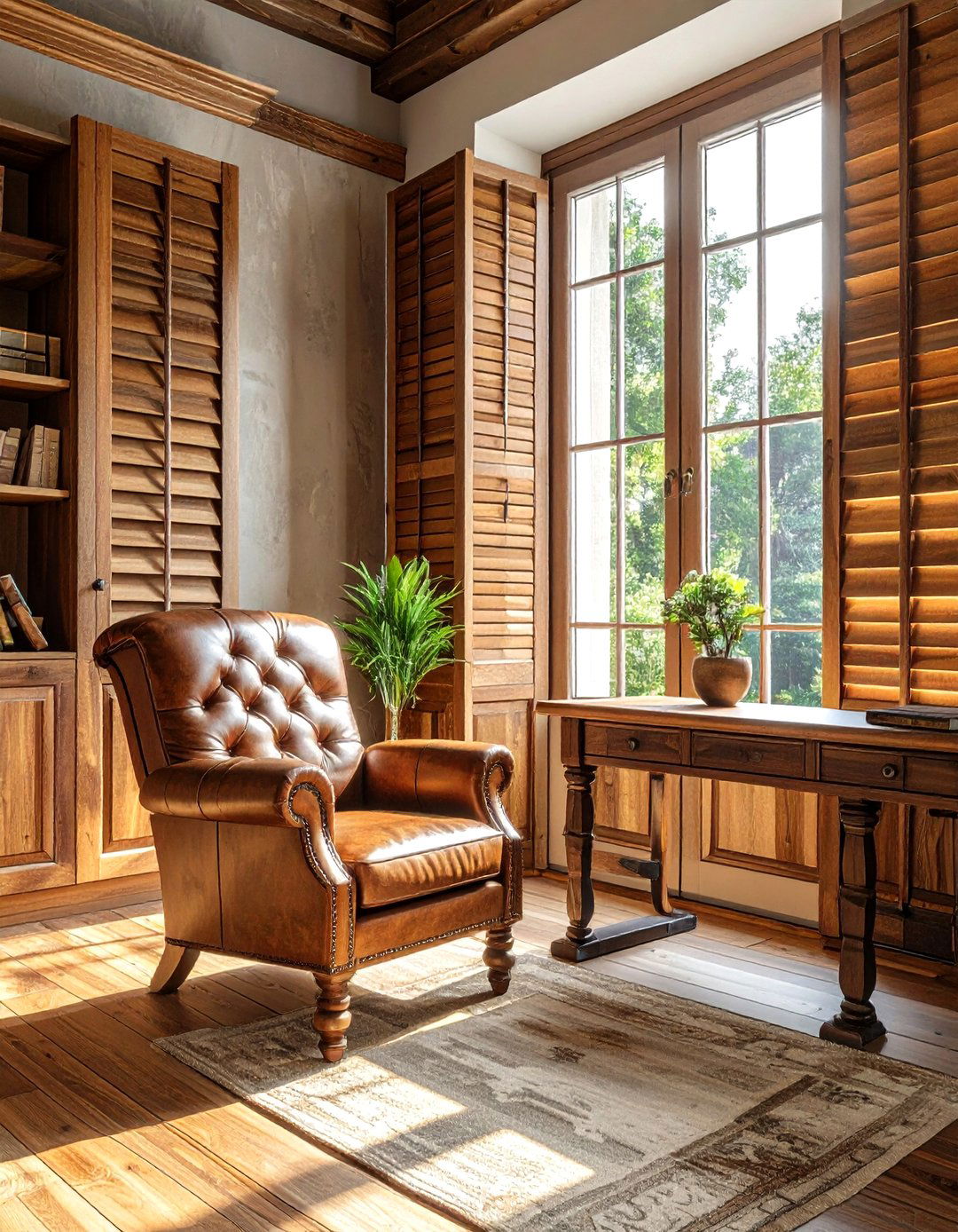 Natural Wood Shutters - 30 shutter ideas