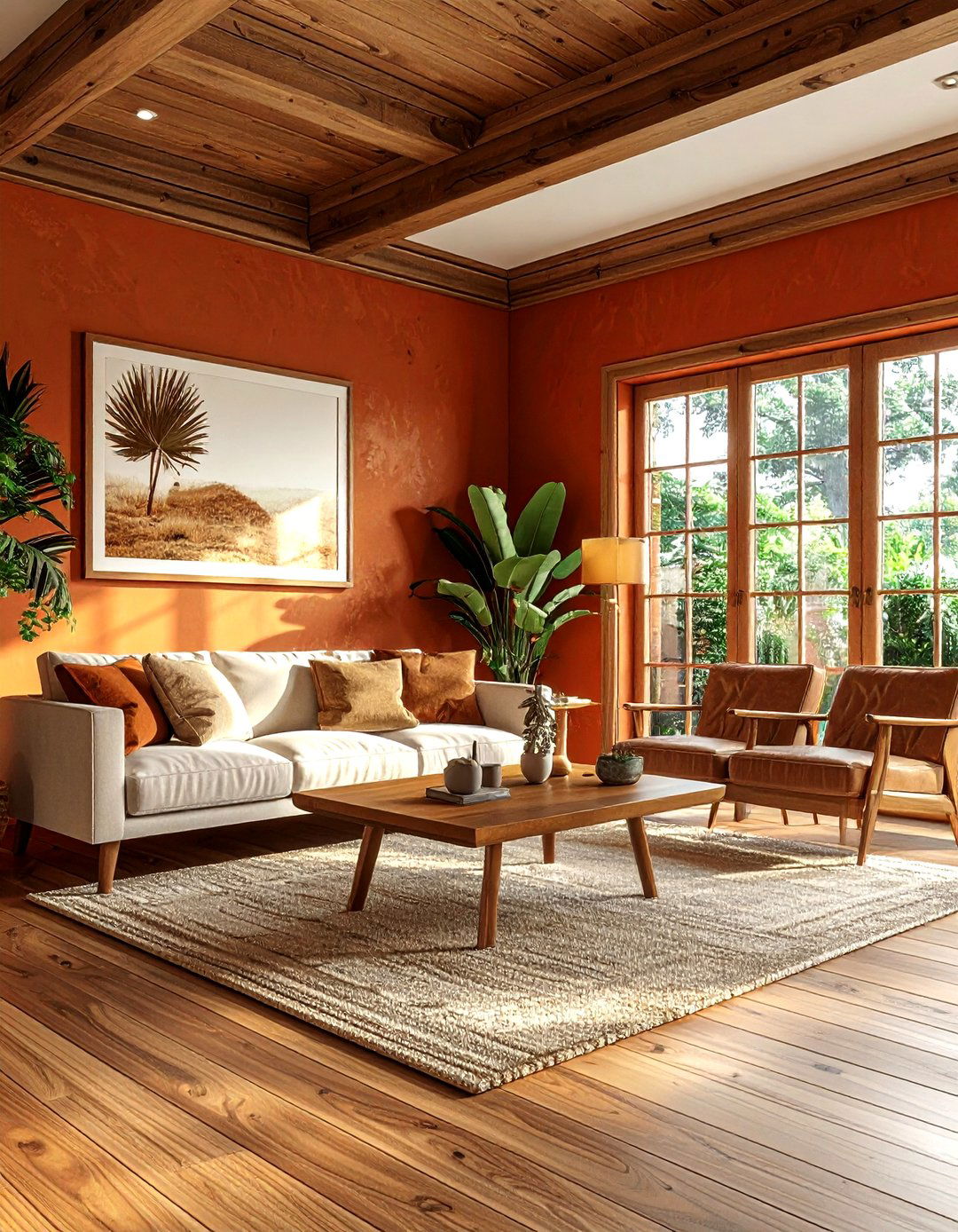 Natural Wood Trim - 30 living room trim ideas