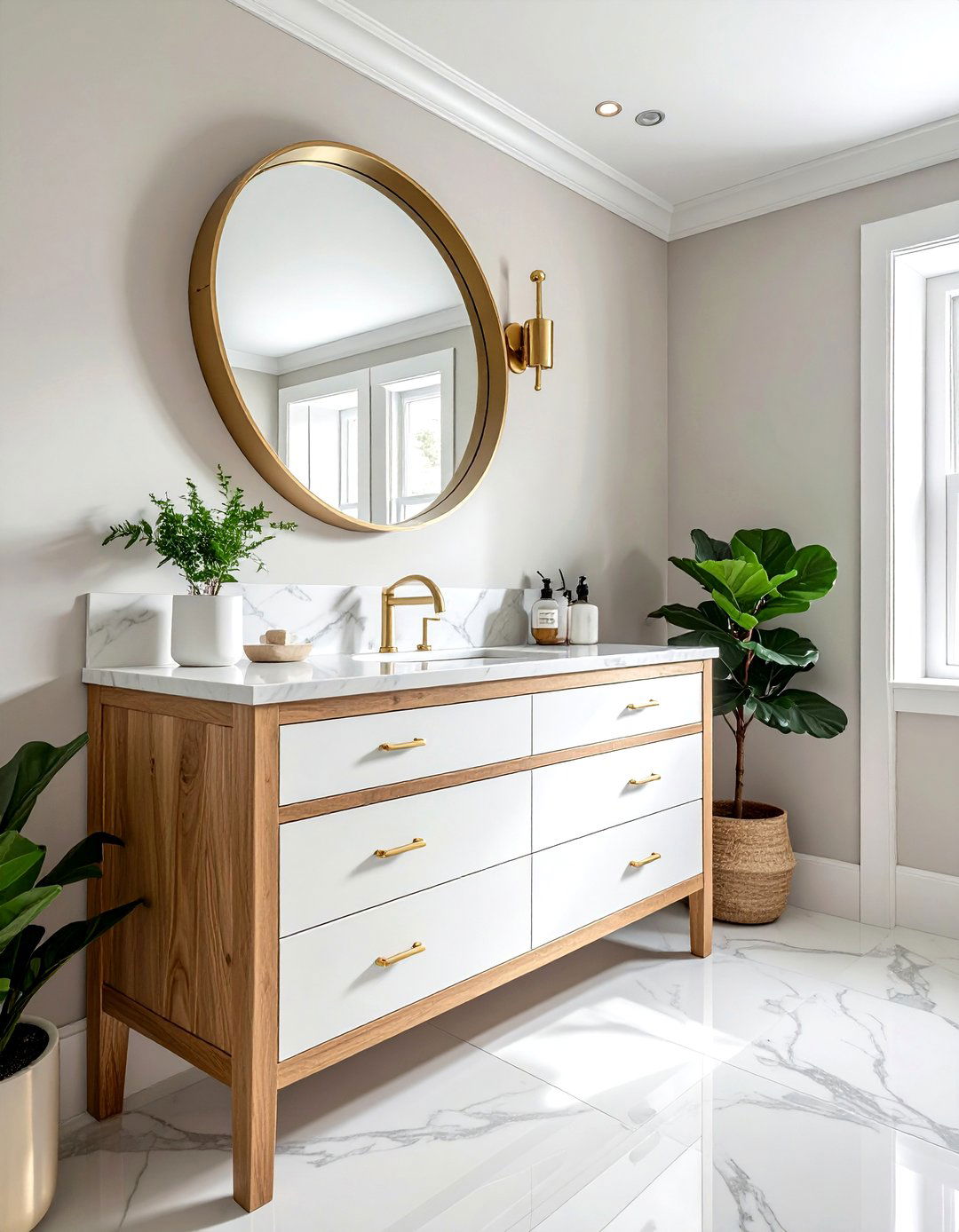 Natural Wood Vanity - 30 bathroom soft settings