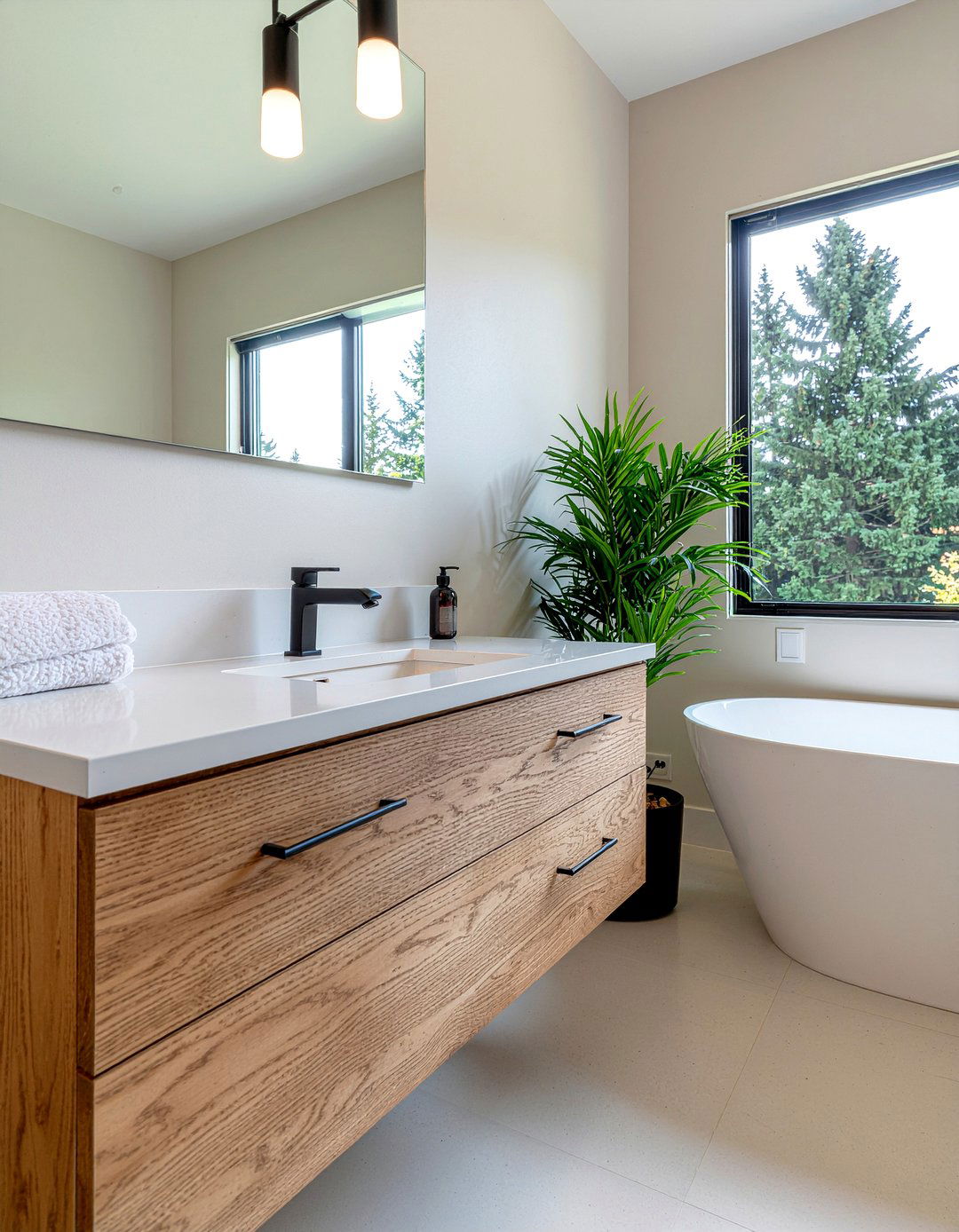 Natural Wood Vanity - 30 relaxing bathroom ideas