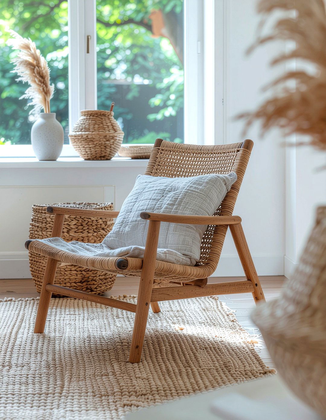 Natural Wood Wishbone Chair - 30 living room wishbone chair ideas