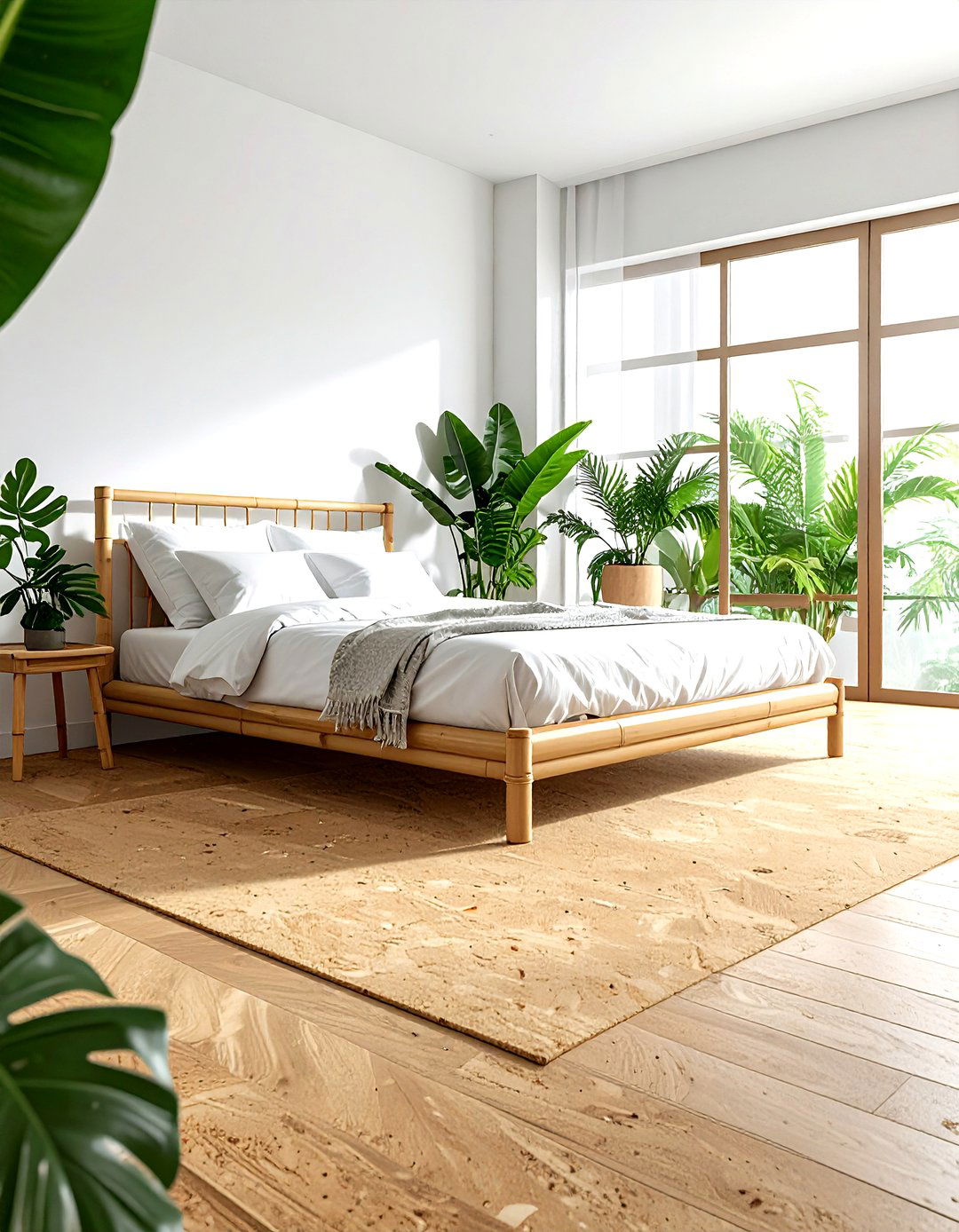 Natural cork flooring - 30 bedroom floor design ideas