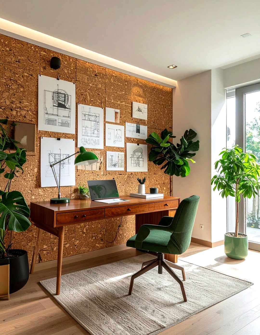 Natural cork wall - 30 accent wall ideas