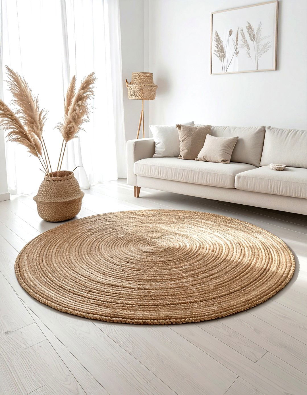 Natural jute rug - 30 attainable decor ideas
