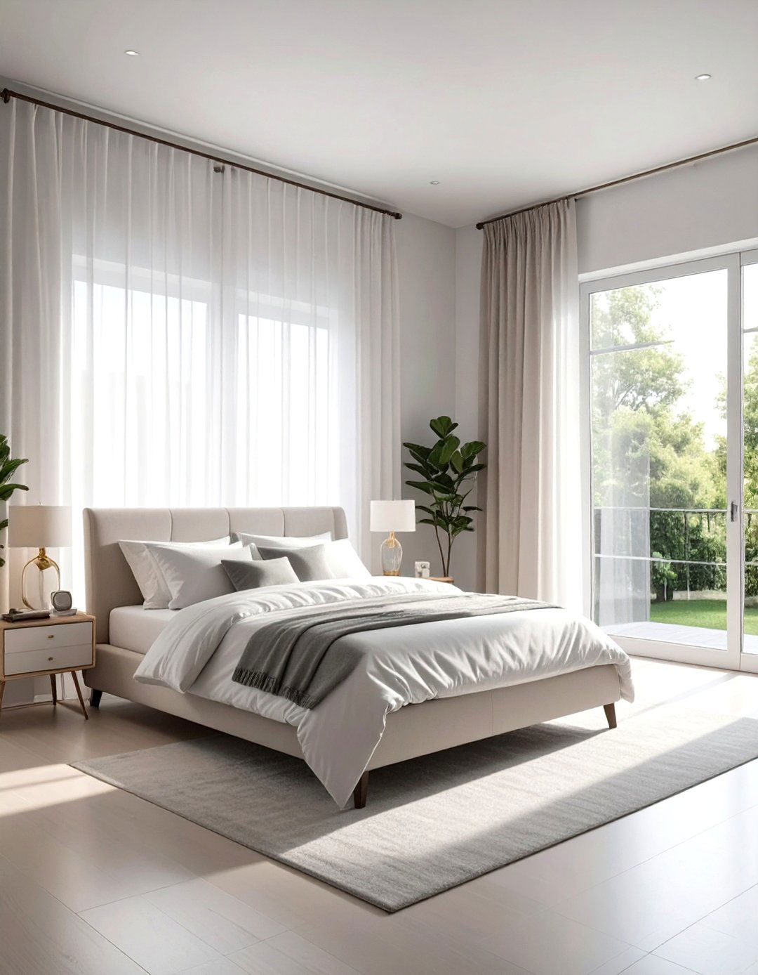 Natural light window treatment - 30 bedroom layered lighting ideas