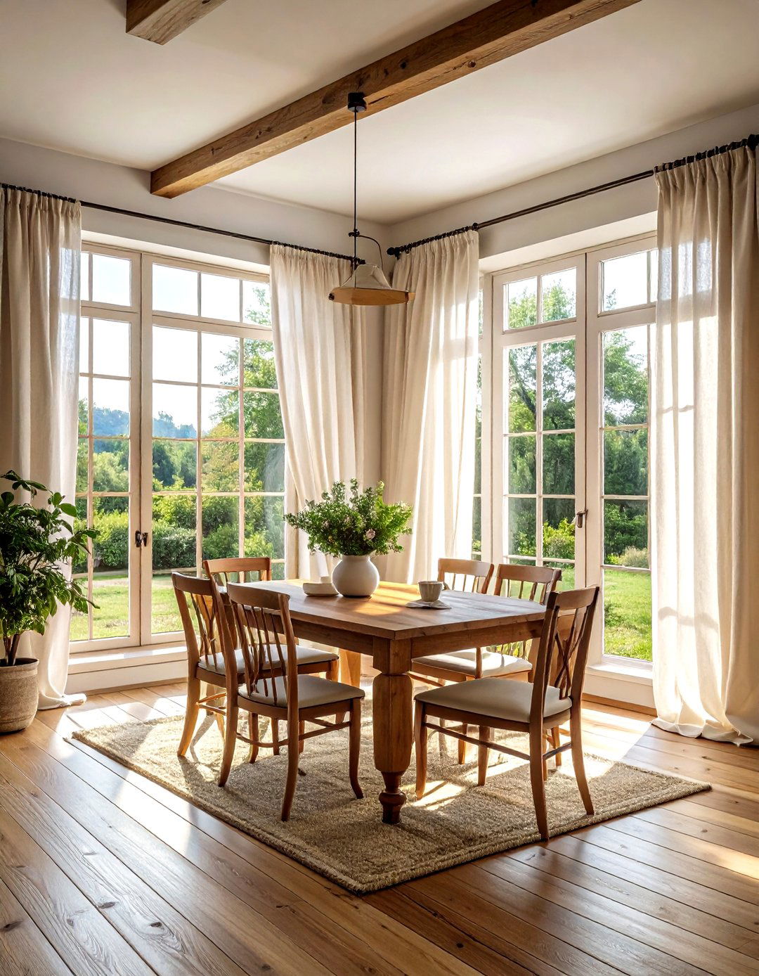 Natural light windows - 30 French cottage dining room ideas