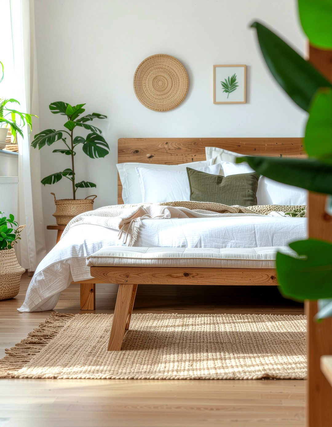 Natural linen bench - 30 bedroom end of bed benches