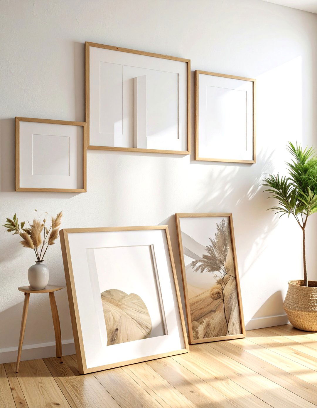 Natural oak frames - 30 photo frame ideas