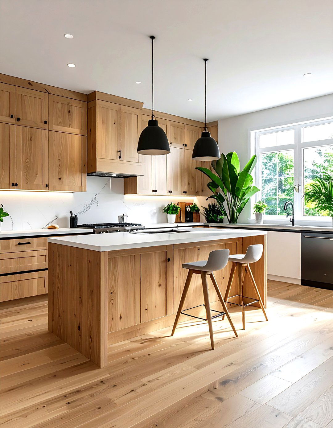 Natural oak wainscoting - 30 kitchen wainscoting ideas