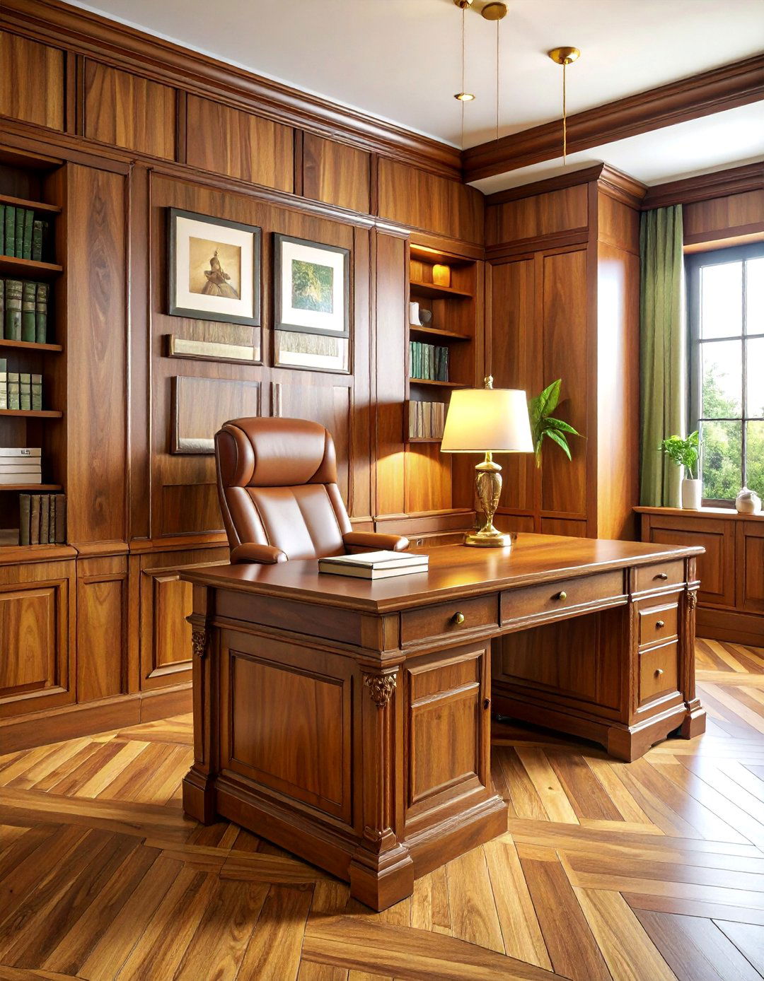 Natural oak wood paneling - 30 wainscoting ideas