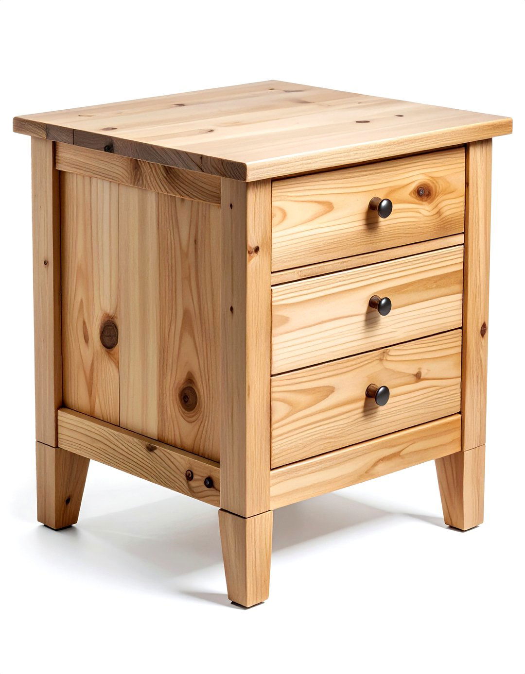 Natural pine bedside table - 30 beige bedroom furniture ideas