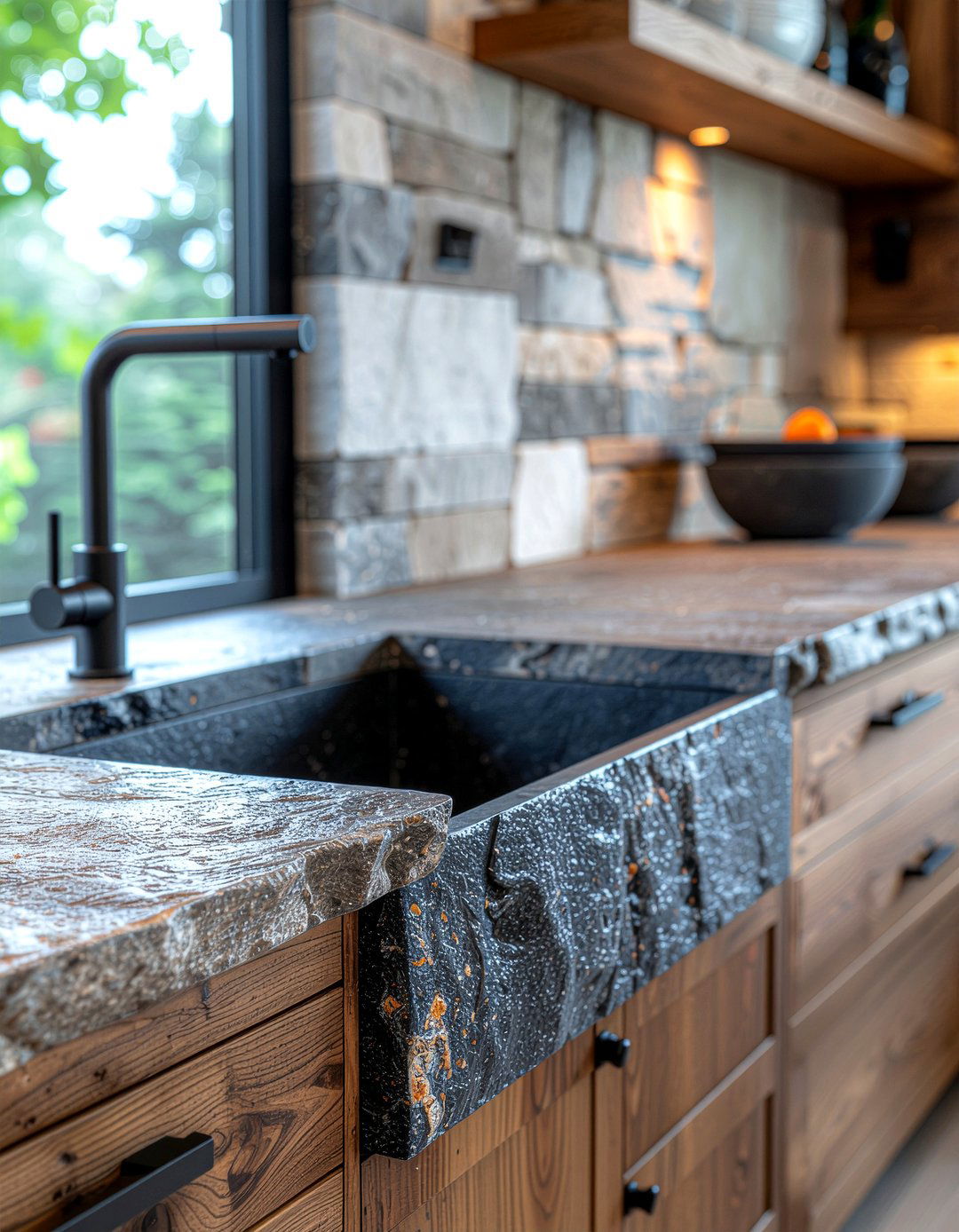Natural stone accents - 30 kitchen decor ideas