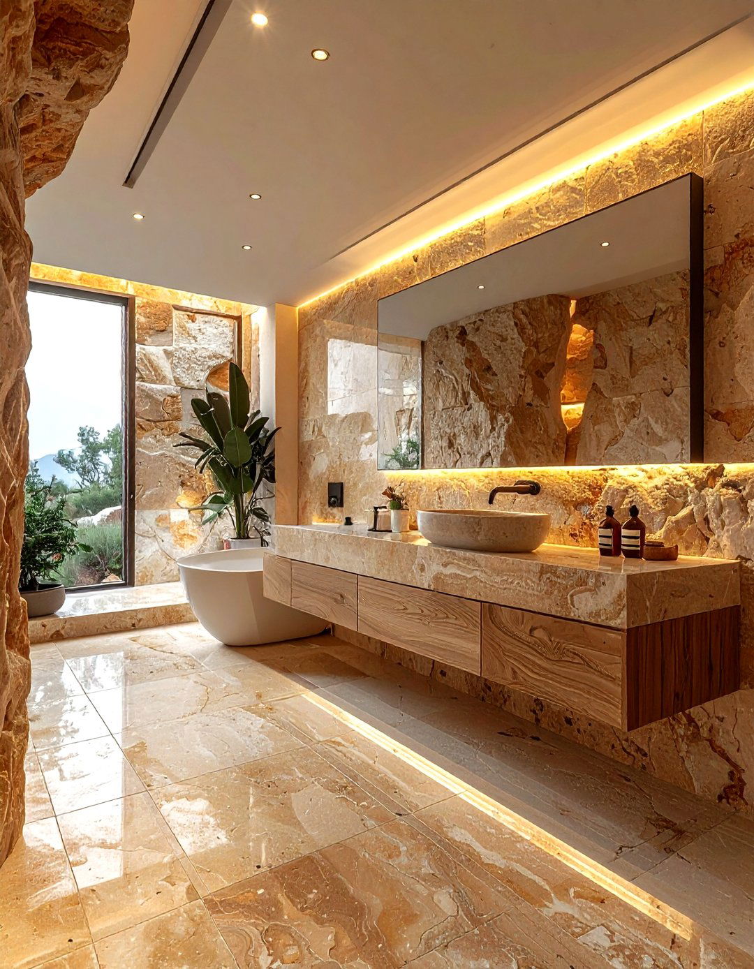 Natural stone bathroom - 30 elegant bathroom ideas