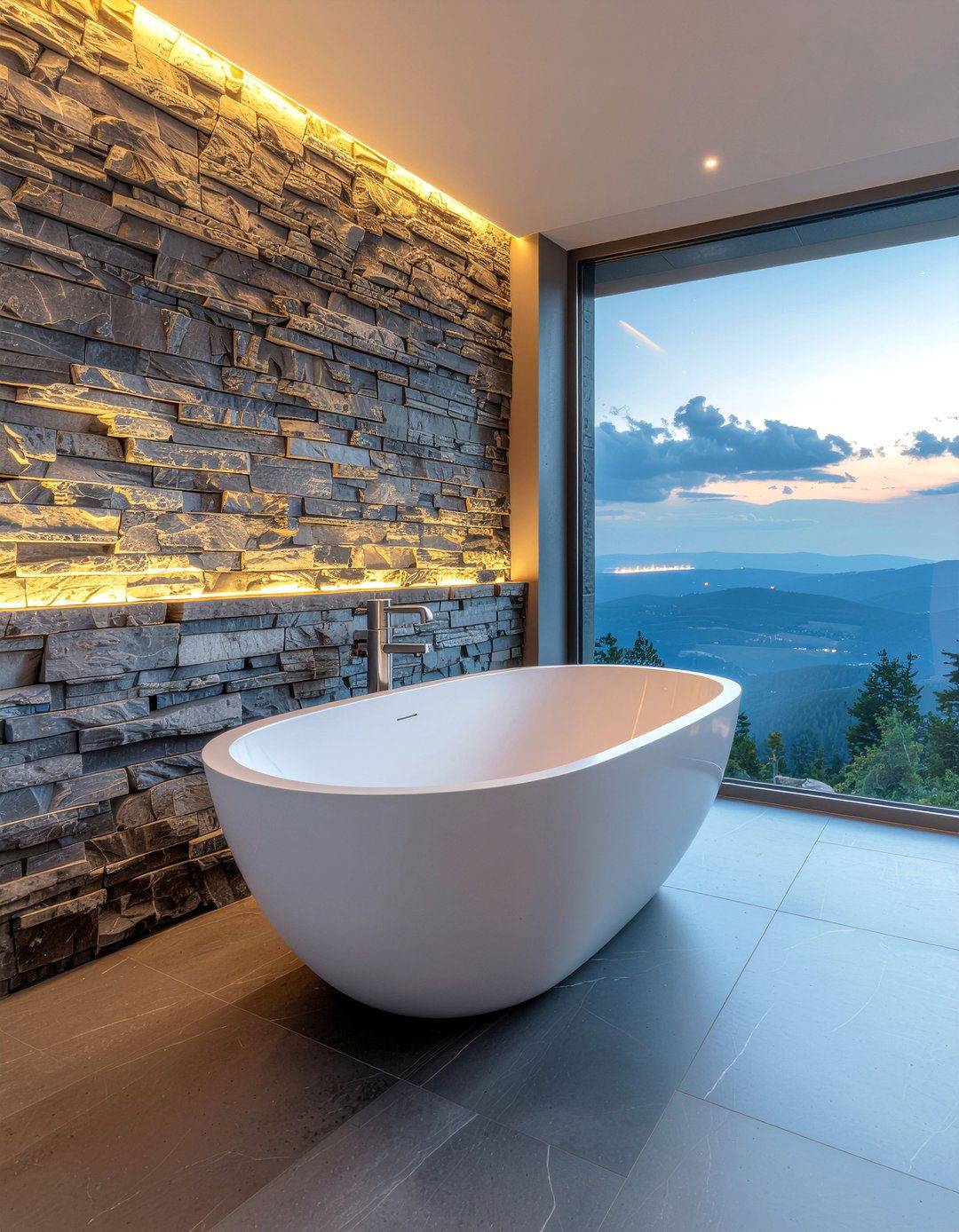 Natural stone bathroom accent wall - 30 bathroom textured wall ideas