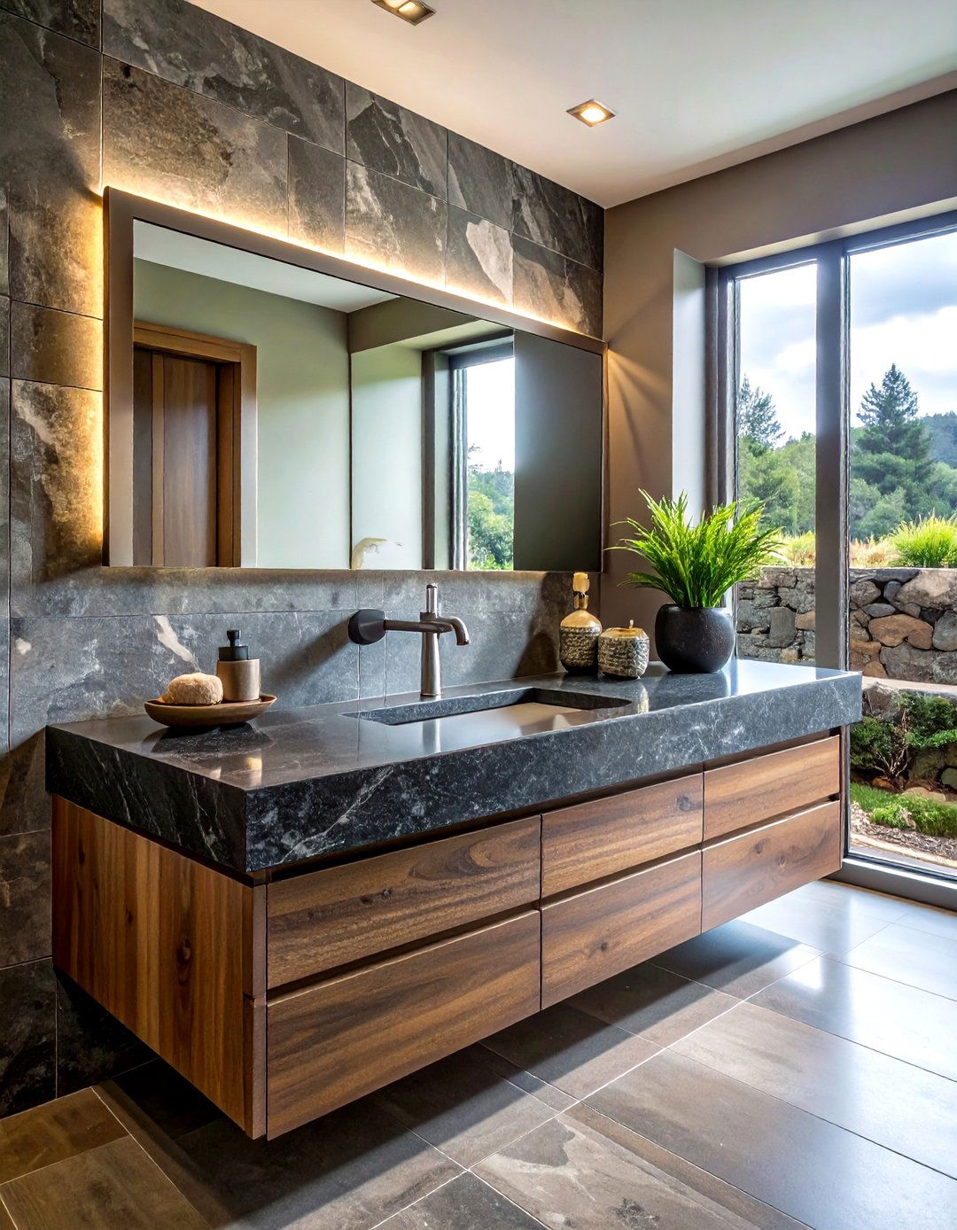 Natural stone bathroom vanity - 30 show home bathroom ideas