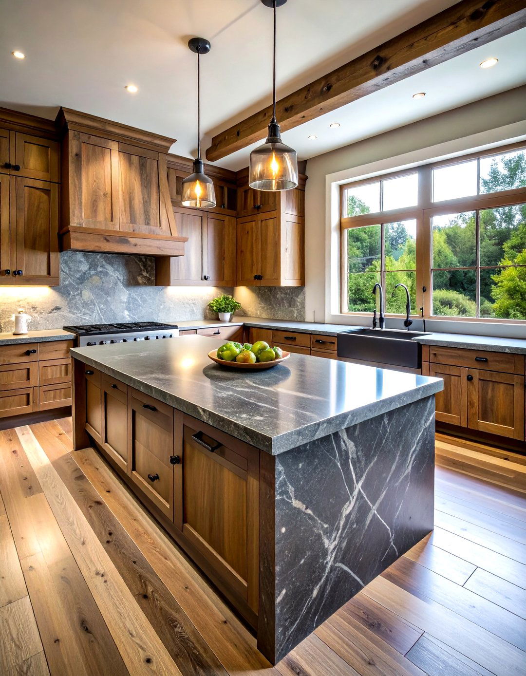 Natural stone countertops - 30 rustic lodge kitchen ideas