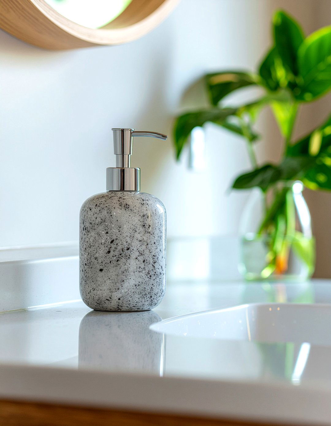 Natural stone soap dispenser - 30 bathroom must-haves