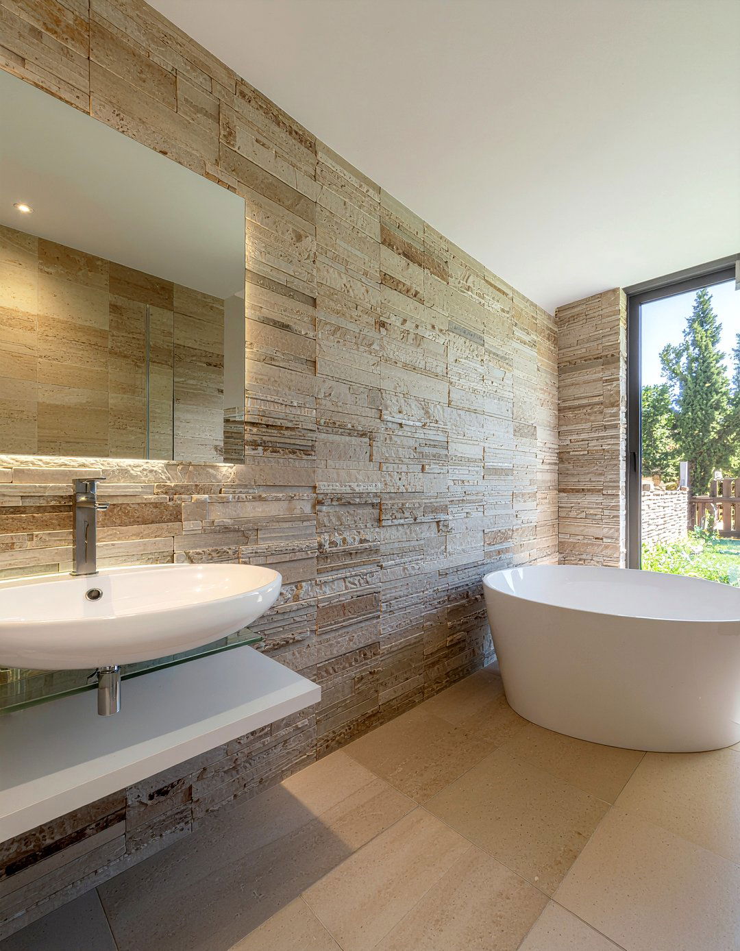 Natural stone tile - 30 bathroom design tips