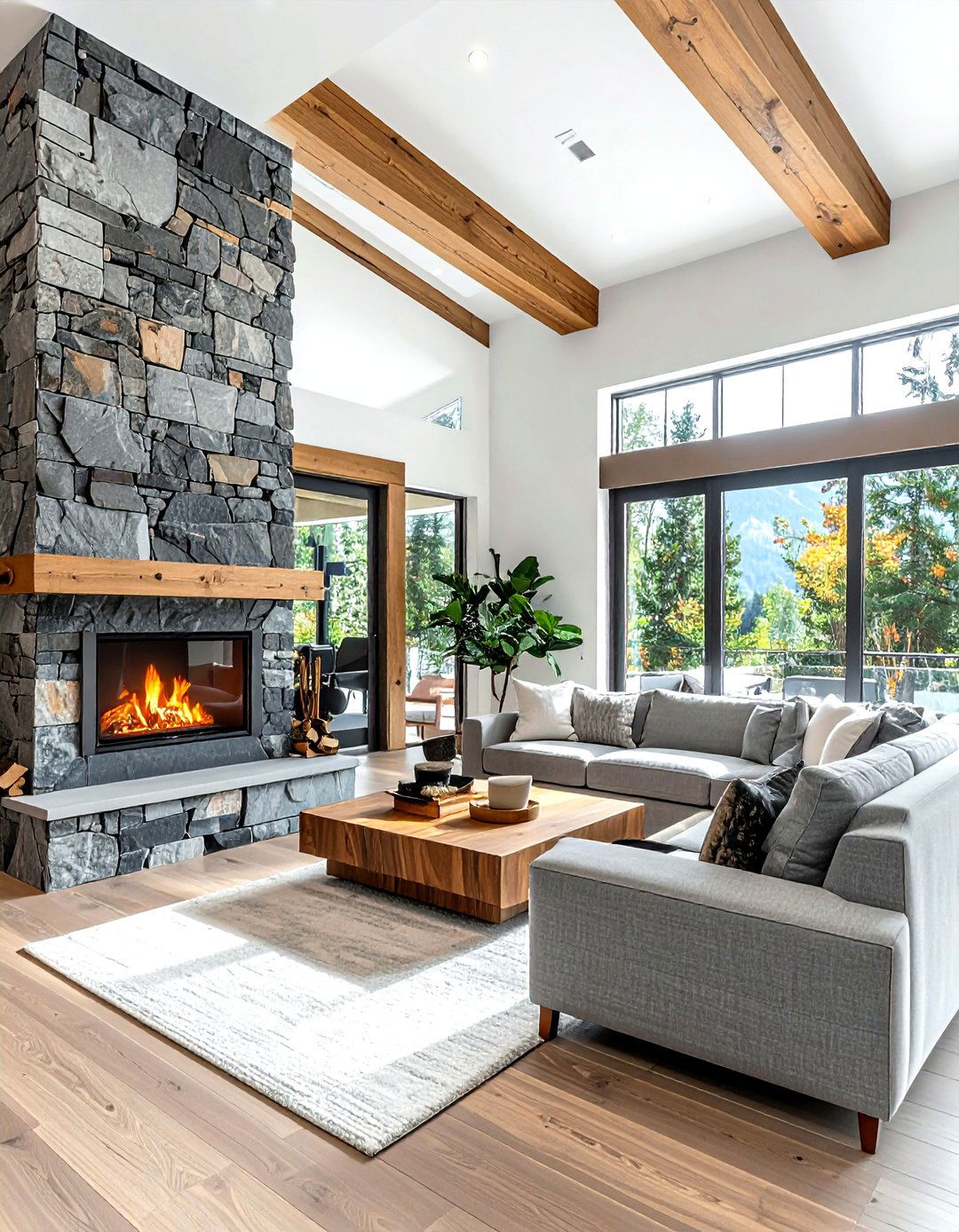 Natural stone veneer - 30 living room textured walls