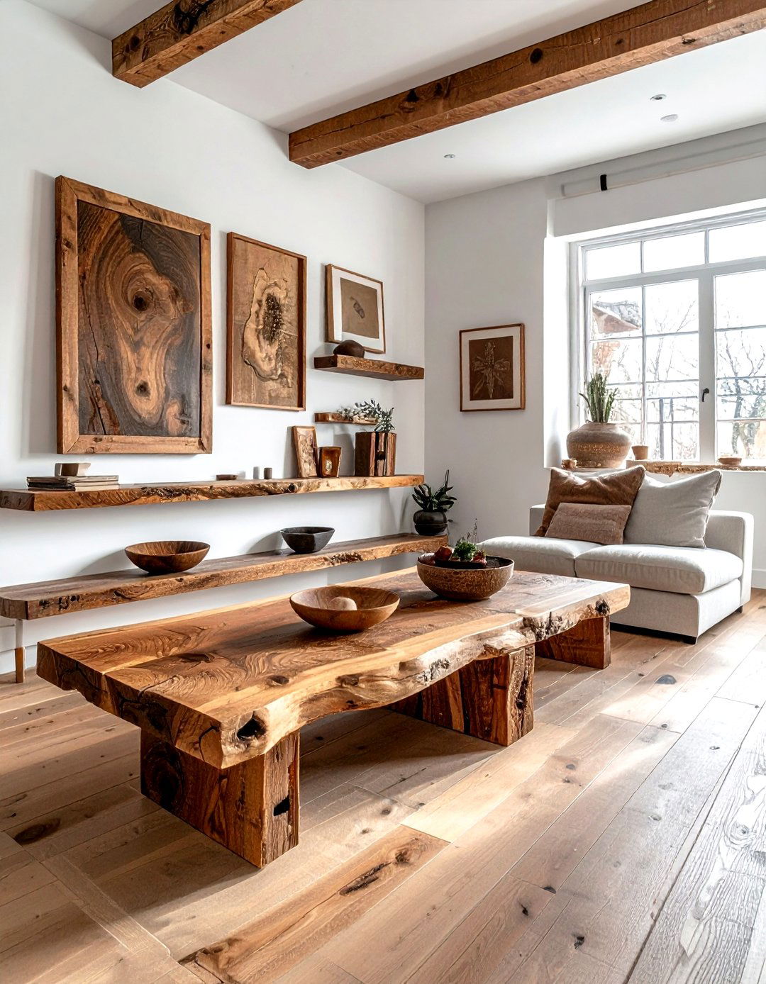 Natural wood accents - 30 calming decor ideas