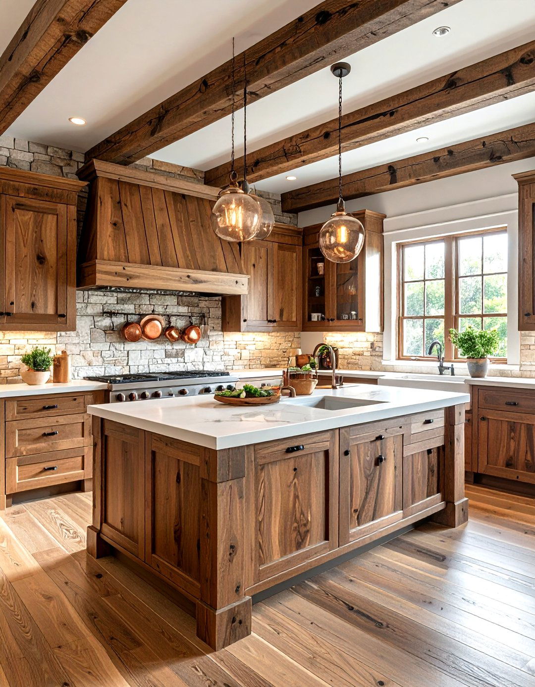 Natural wood crown molding - 30 kitchen crown molding ideas