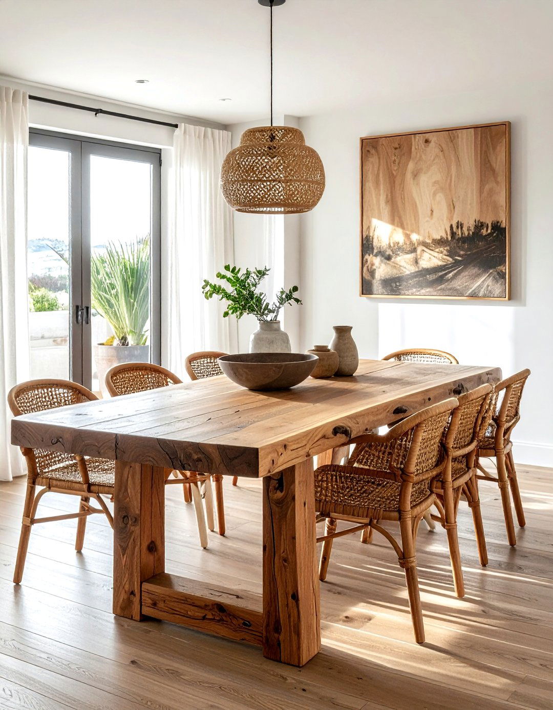 Natural wood dining room - 30 desert modern decor ideas